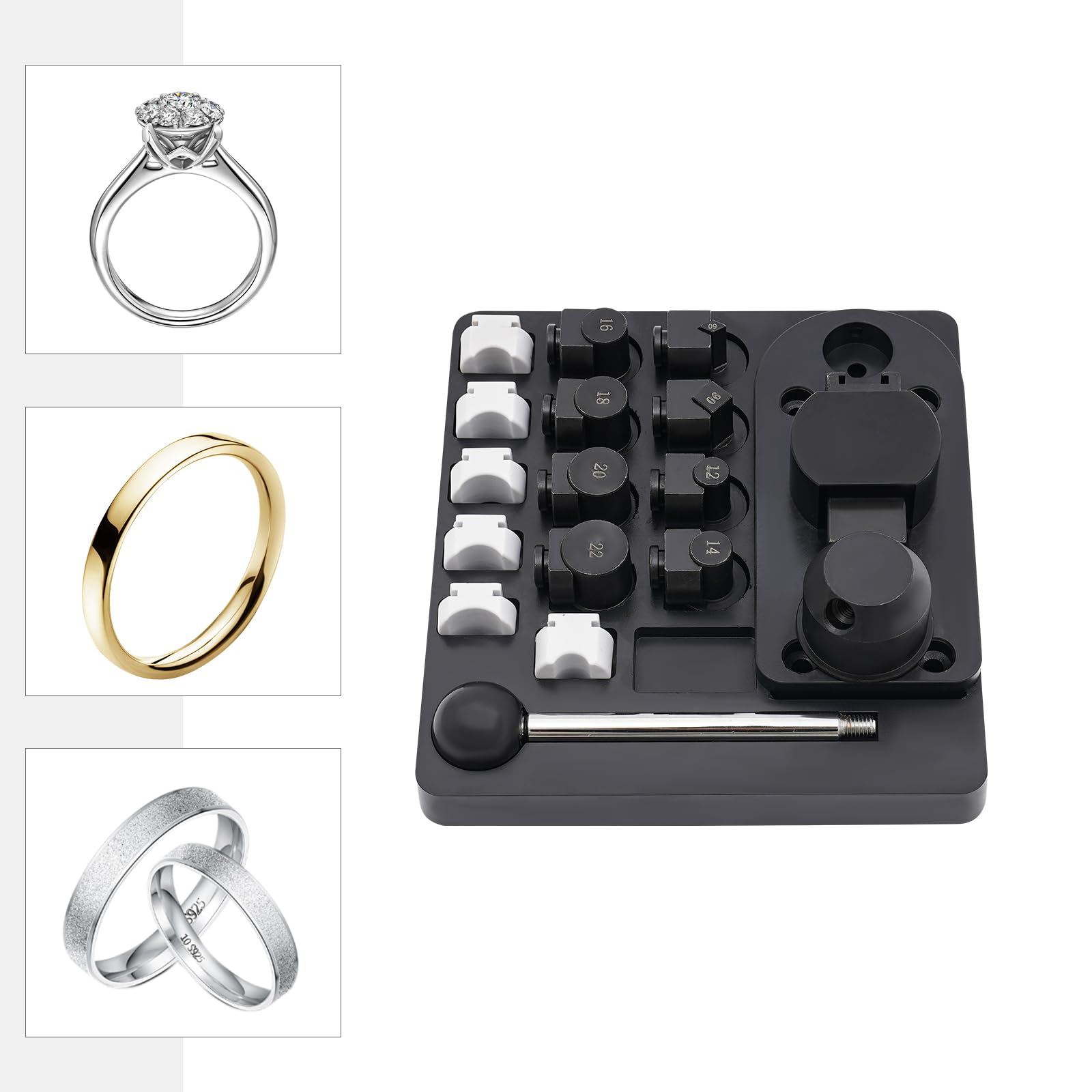 Juego de herramientas para doblar anillos, herramientas para hacer joyas para 12/14/16/18/20/22 mm pendiente anillo doblador máquina