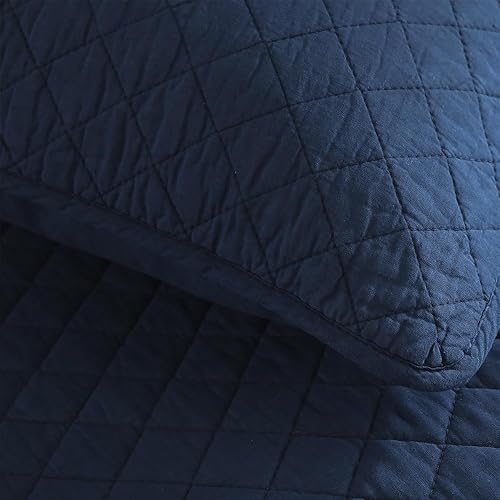 Miniatura 8 de Juego de ropa de cama de algodón tamaño Queen, 3 piezas, reversible, ligero, cubrecama para todas las estaciones, patrón de costuras geométricas,