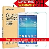Galaxy Tab 3 8.0 Glass Screen Protector, (T310 T311 2013) AnoKe[Lifetime Warranty](0.3mm 9H) Tempered Glass Screen Protector Film Sheild For 2013 T310 Glass