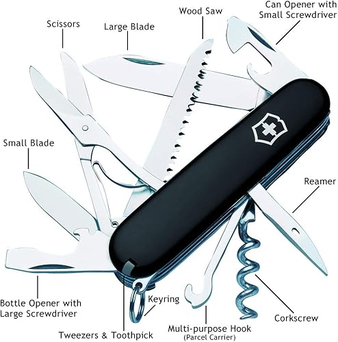 Miniatura 4 de Cuchillo suizo negro personalizado de Huntsman de Victorinox