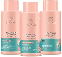 Inoar, Meu Cacho Meu Crush Kit para Hidratação, Definição e Nutrição dos Cachos – 3x500ml