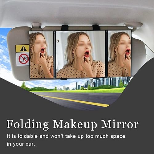 Miniatura 6 de Espejo de visera de automóvil, espejo de tocador para automóvil, espejo de tocador plegable universal de viaje, accesorios de espejo retrovisor,