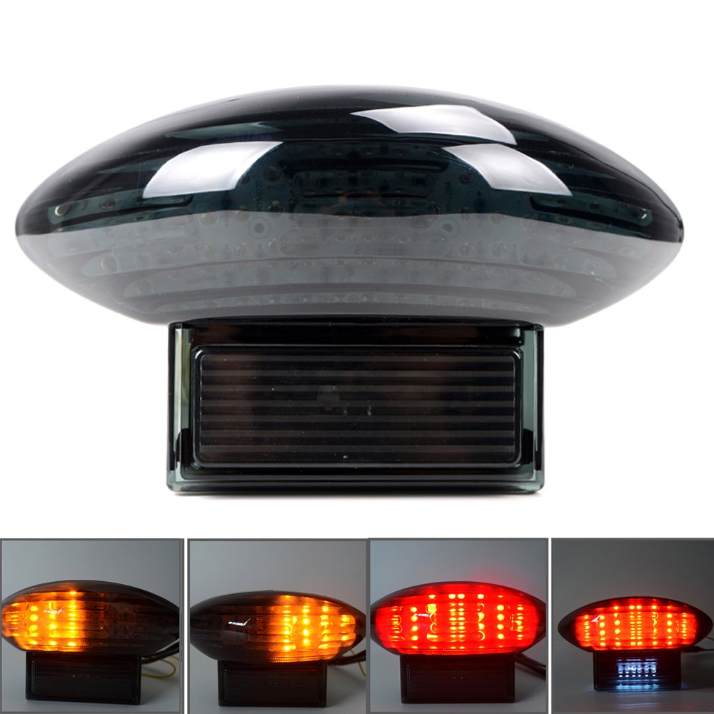 Astra Depot LED Integrated Signal Stop Brake Tail Light For 99-07 Suzuki Gsxr 1300 Hayabusa 03-06 Katana 600 750