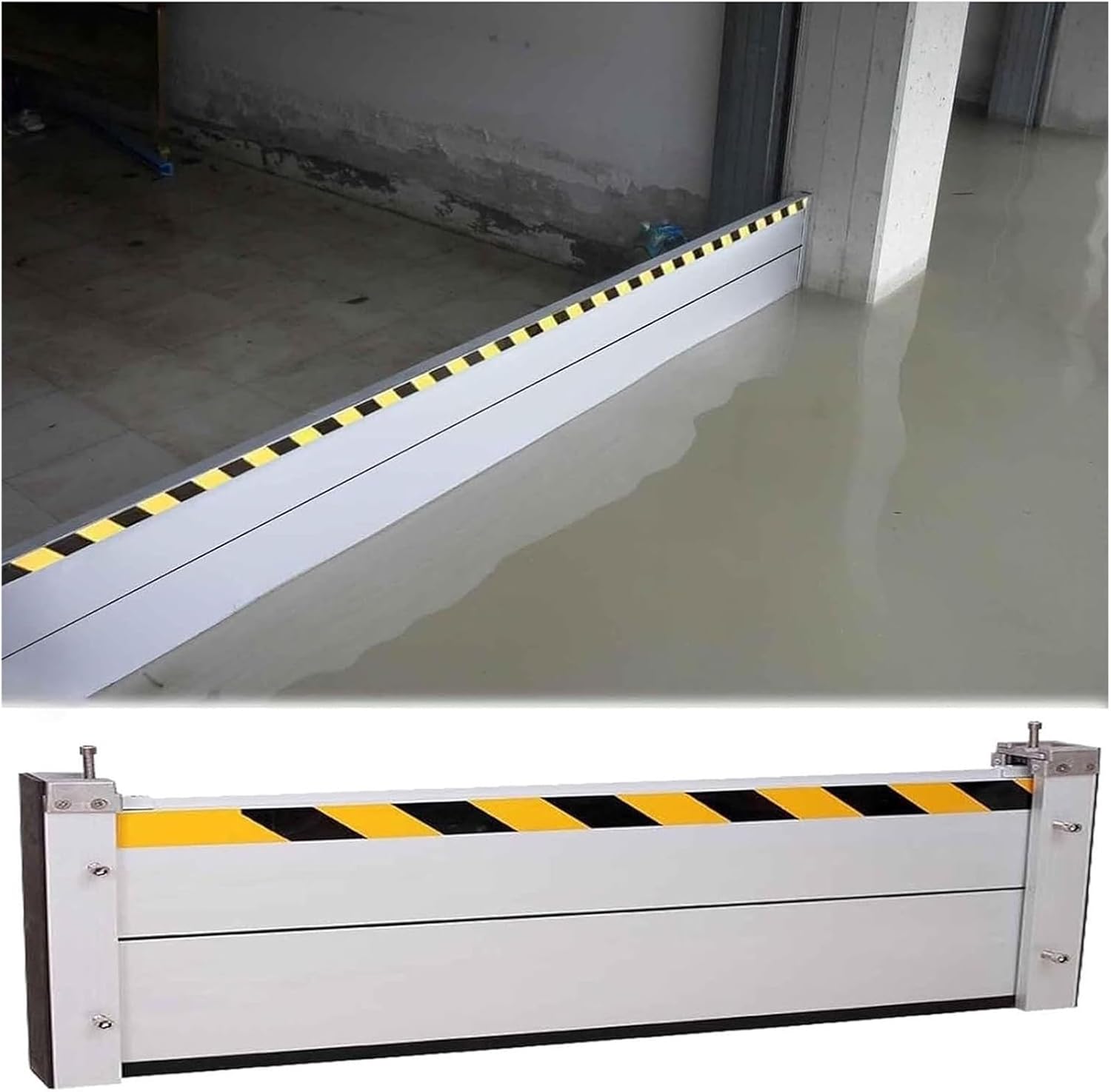 Aluminum Flood Barriers for Home Reusable - Heavy Duty Flooding Control Baffle 2 3 4 5 6 7 8 Ft Long - Front Door/Yard/Basement Water Barriers(Color:H40cm,Size:L 5.5ft(168cm))