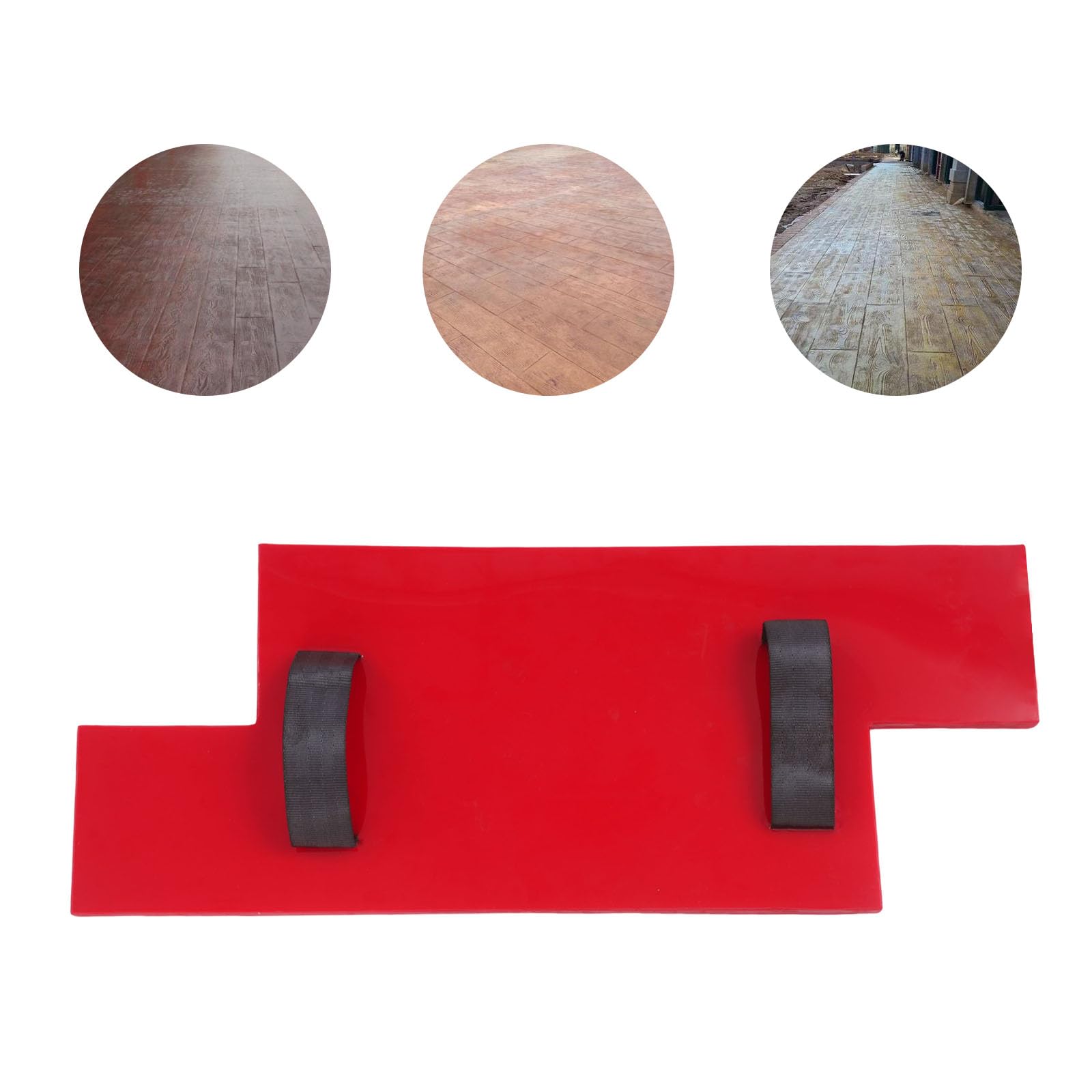 Betonstrukturmatte aus PU Nahtlose Stempelmatte Betonstempel Betonformen für Gehwege/Hofeinfahrt/Garten - Rot (60x30cm, 60x24cm) (057)