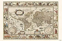 Grupo Erik - Póster de mapa del mundo antiguo: Dale color a tus habitaciones con esta decoración original de pared, como es este póster del mapa del mundo antiguo Fácil y cómodo de colgar, lo podrás poner donde quieras sin necesidad de abrir agujeros Tamaño: 61 x 91,5 cm, impreso en papel de bril...