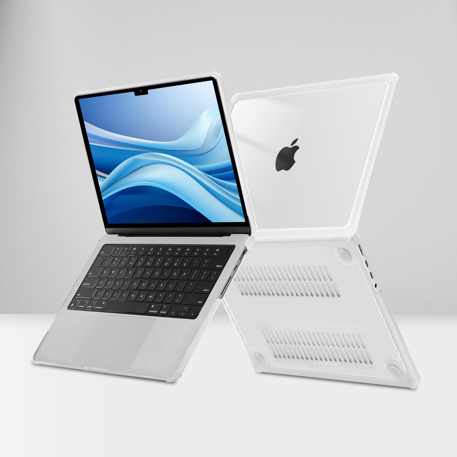MOSISO Custodia Compatibile con MacBook Pro 14 Cover 2025 2024-2021 M5 A3434 M4 A3112 A3185 A3401 M3 A2918 A2992 M2 A2779 M1 A2442, Case Anti-Crepa Pesante TPU&Copritastiera&Pellicola, Trasparente