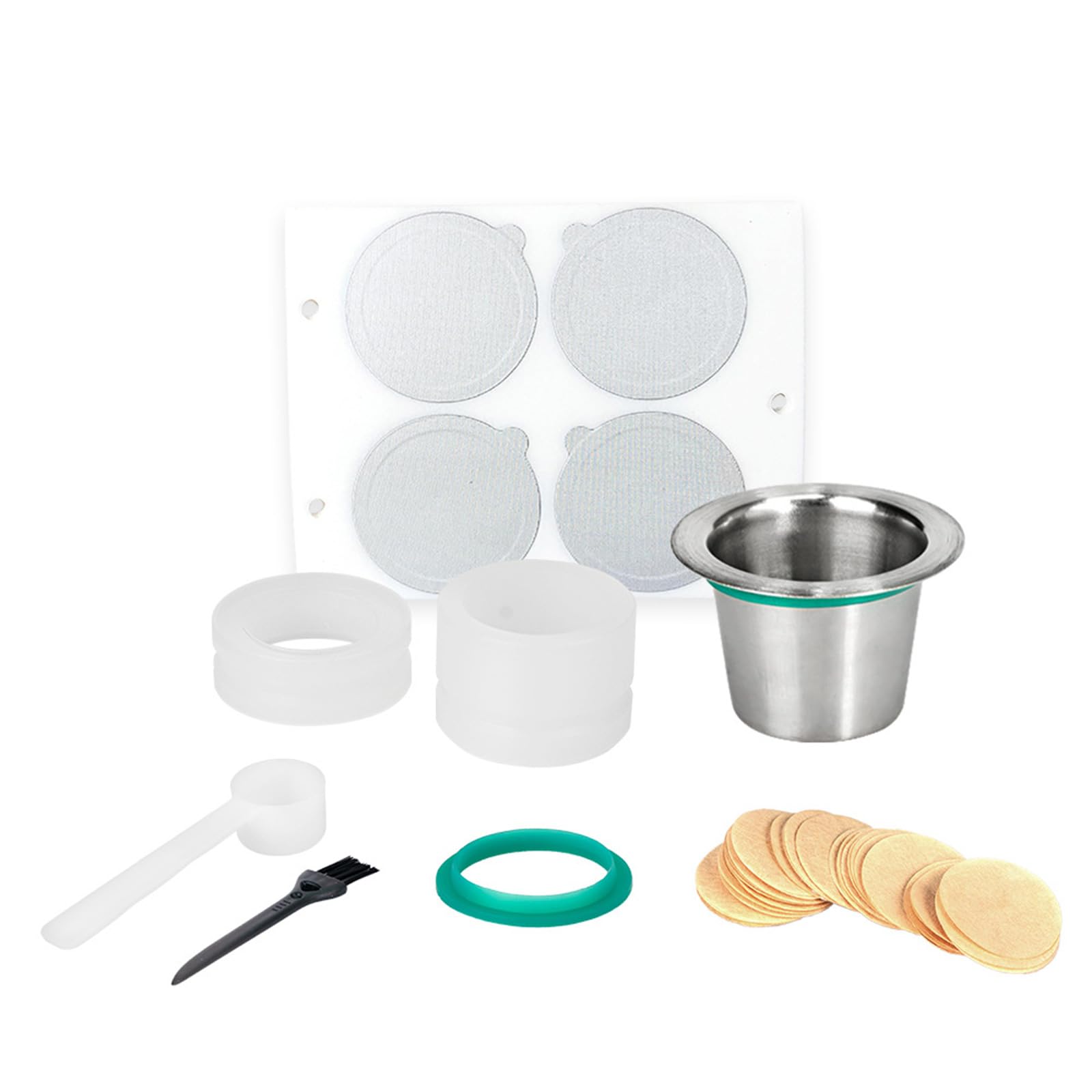 Mekalero Refillable Coffee Basket for Espresso Machine Filter Stainless Steel Dishwasher Safe Accessories Stainless Steel Filter