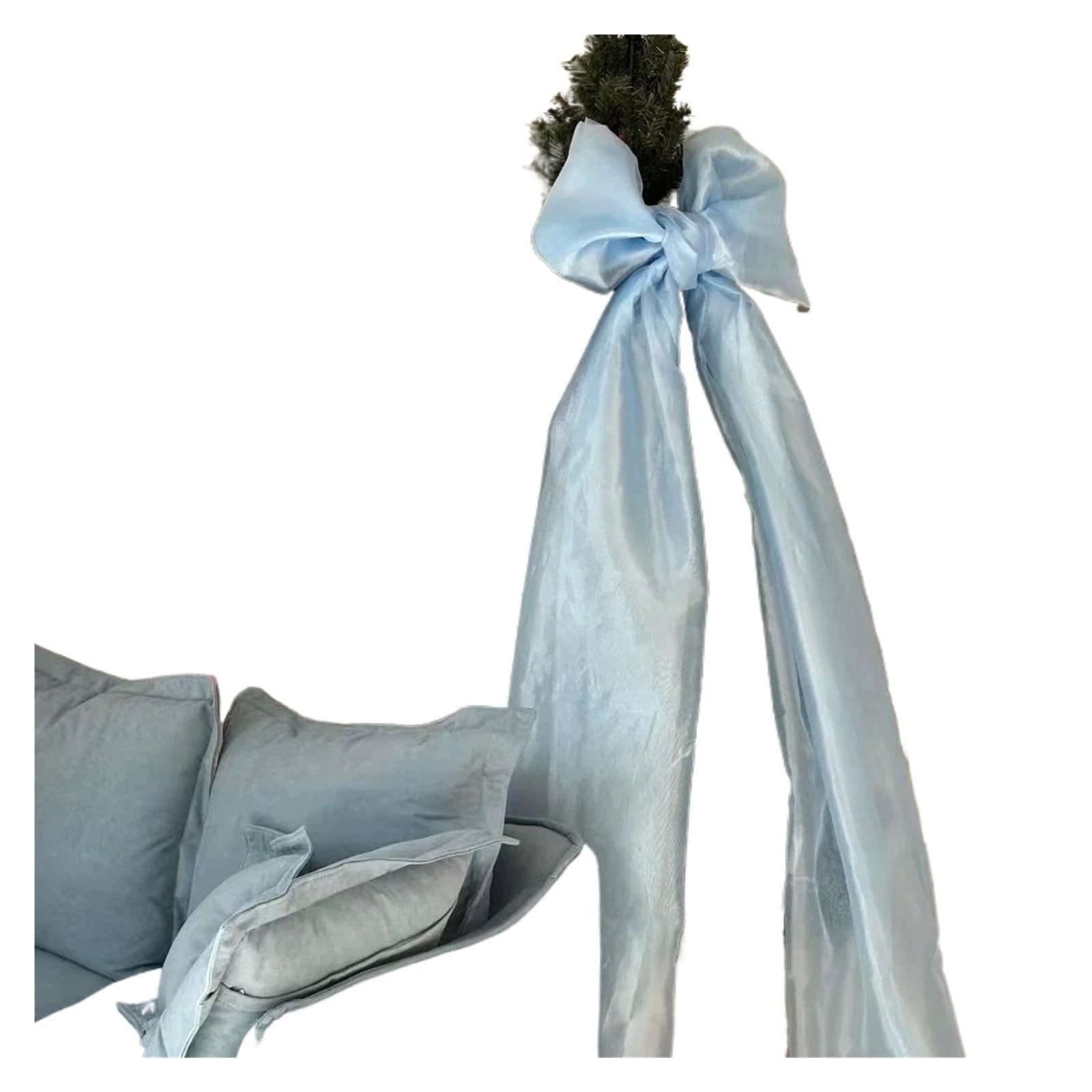 MFESFCS Giant Bow Decorations Big Bow Tie Organza Bow Decors DIY Topper Outdoor Bowknot(Organza Blue)