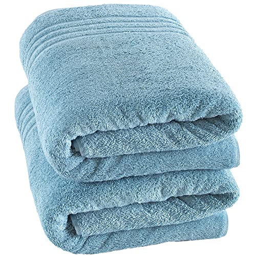 Hammam Linen Jumbo Large Bath Sheets Towels 2-Pack 35 x 70 Inches Soft ...