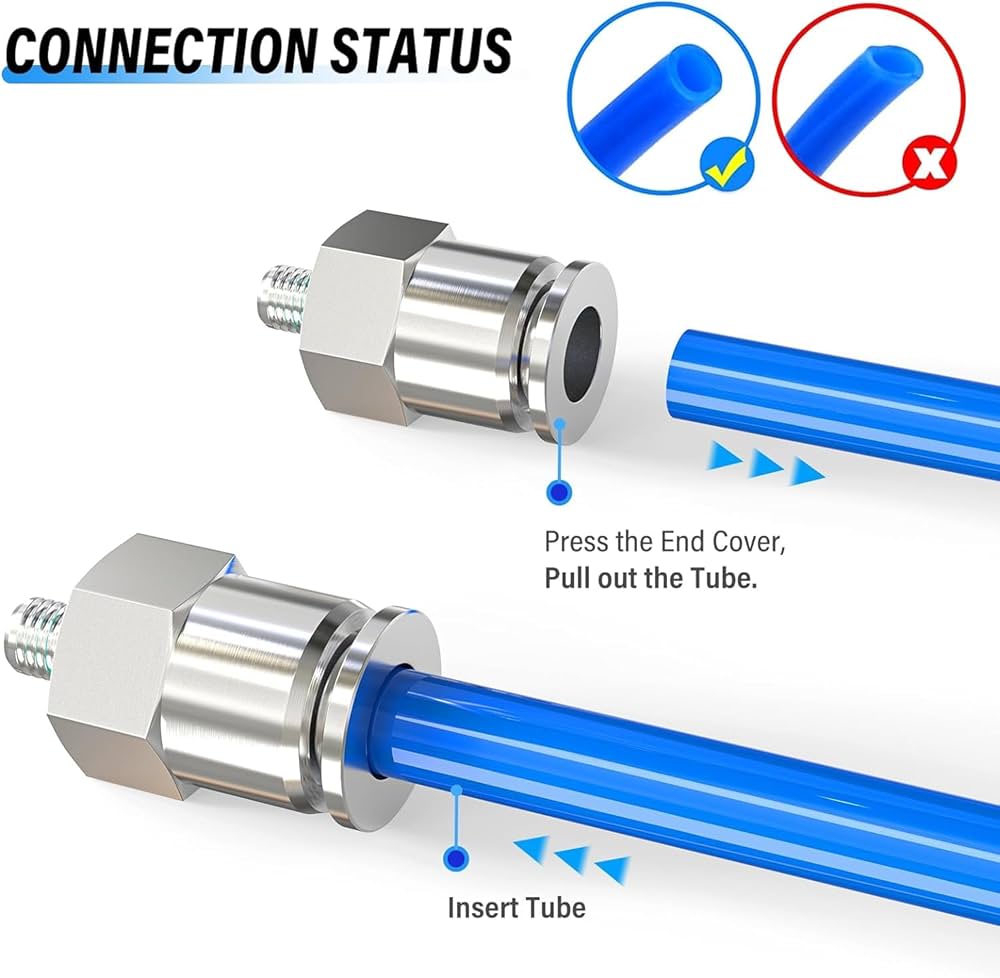 Raccords Pneumatiques En Acier Inoxydable 304 - Filetage M5 Pour Tubes 4mm - Lot De 5 Pièces - Haute Pression 3MPA