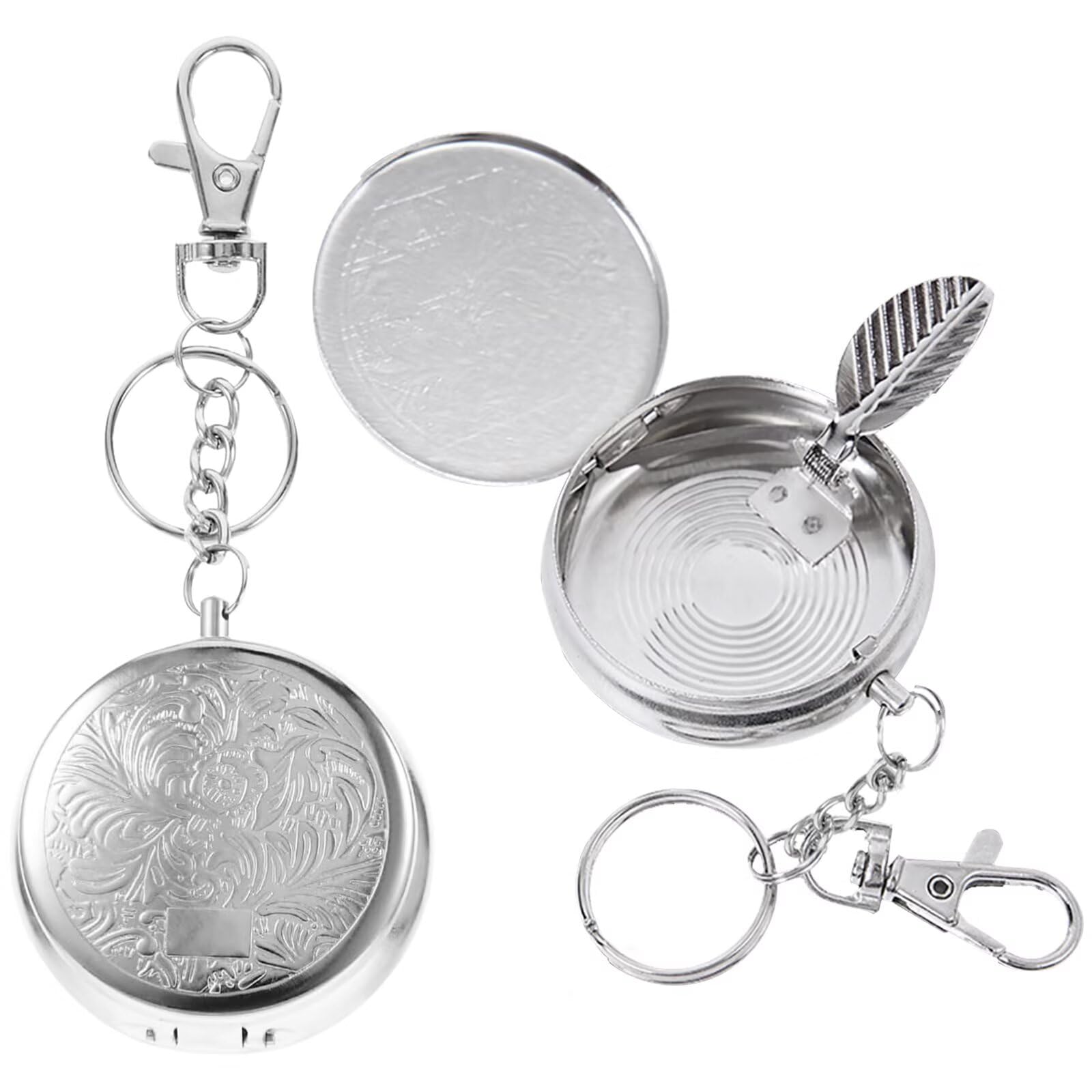 2 Pcs Portable Pocket Ashtray, Mini Travel Ashtray, Metal Cigarette Pocket, Cigarette Ash Container with Lid, Odour Resistant and Mobile, for Travelling, Camping, Smoking Indoors or Outdoors