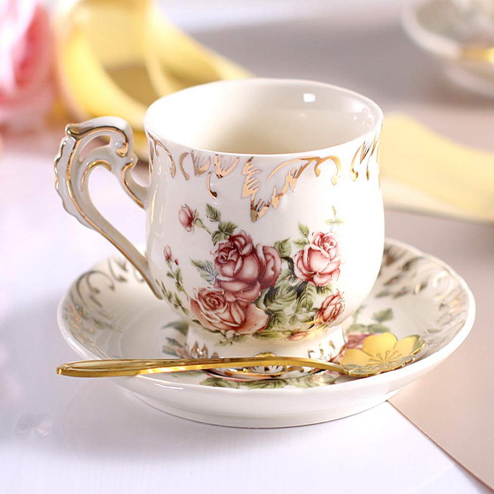 Lot De 8 Cuillères à Café Design Floral En Acier Inoxydable - 12,7 Cm - Idéales Pour Expresso, Thé, Dessert, Apéritif - Motifs De Fleurs Variés