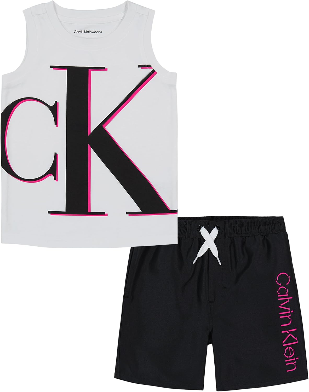 Calvin Klein Boys' 2-piece Swim Set, Rashguard With Boardshorts