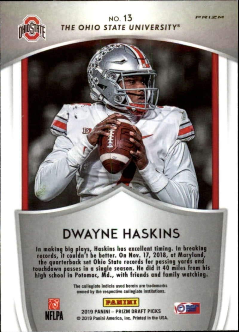 2019 Prizm Draft Picks Football Crusade Pink Pulsar #13 Dwayne Haskins Ohio State Buckeyes Panini NFL Collegiate RC Rookie Card