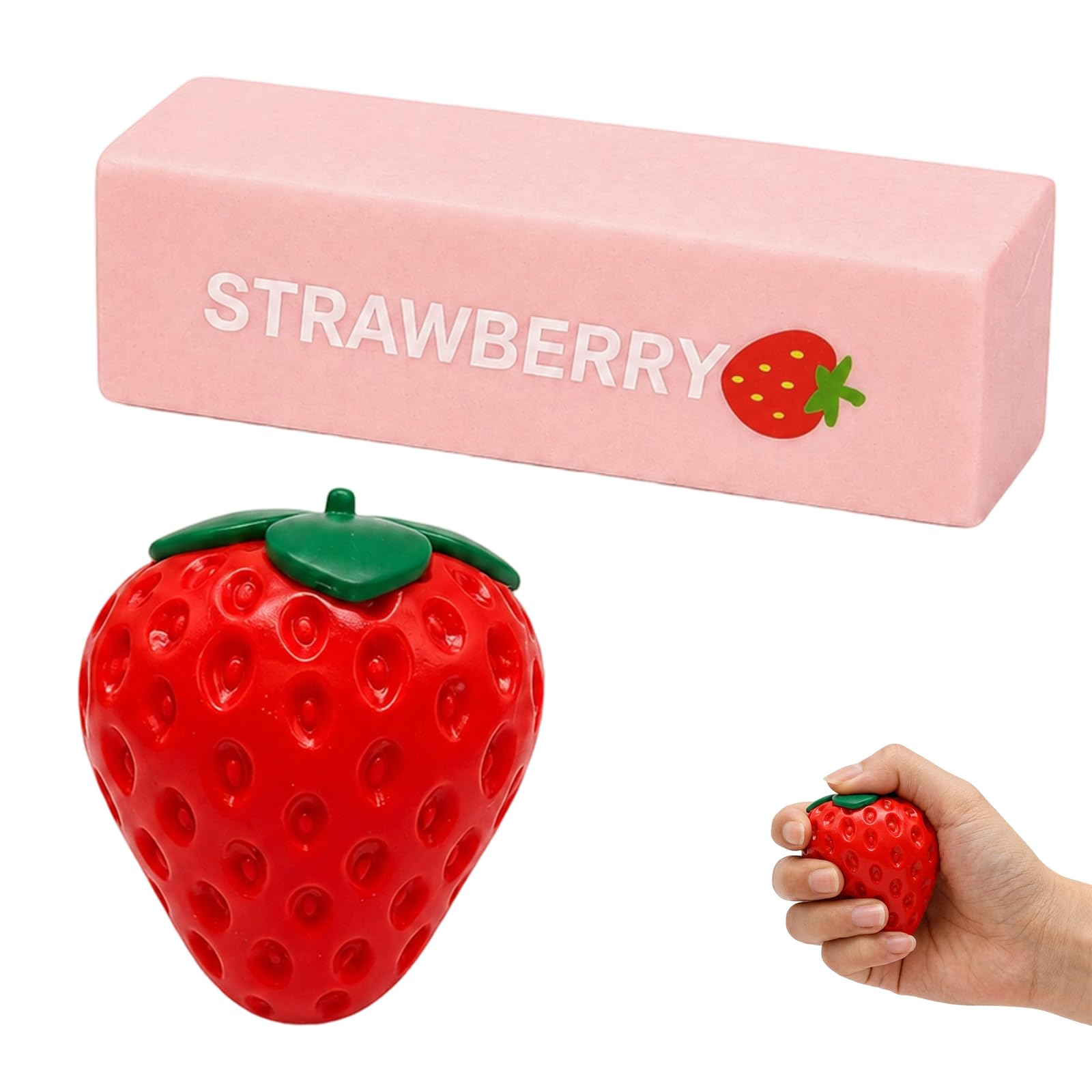 2Pcs Strawberry Fidget Toys, Butter Squeeze Toys, Anxiety Relief, Desktop Decoration, Improve Attention, Relaxation Improving Focus for Adults, Office Home