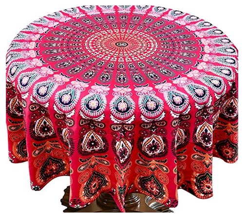Rajasthaniartdecor Fully Cotton Round Table Cover Throw Mat (Red, 48 inches, Pack of 1) (B08GFNL341) Amazon Price History, Amazon Price Tracker