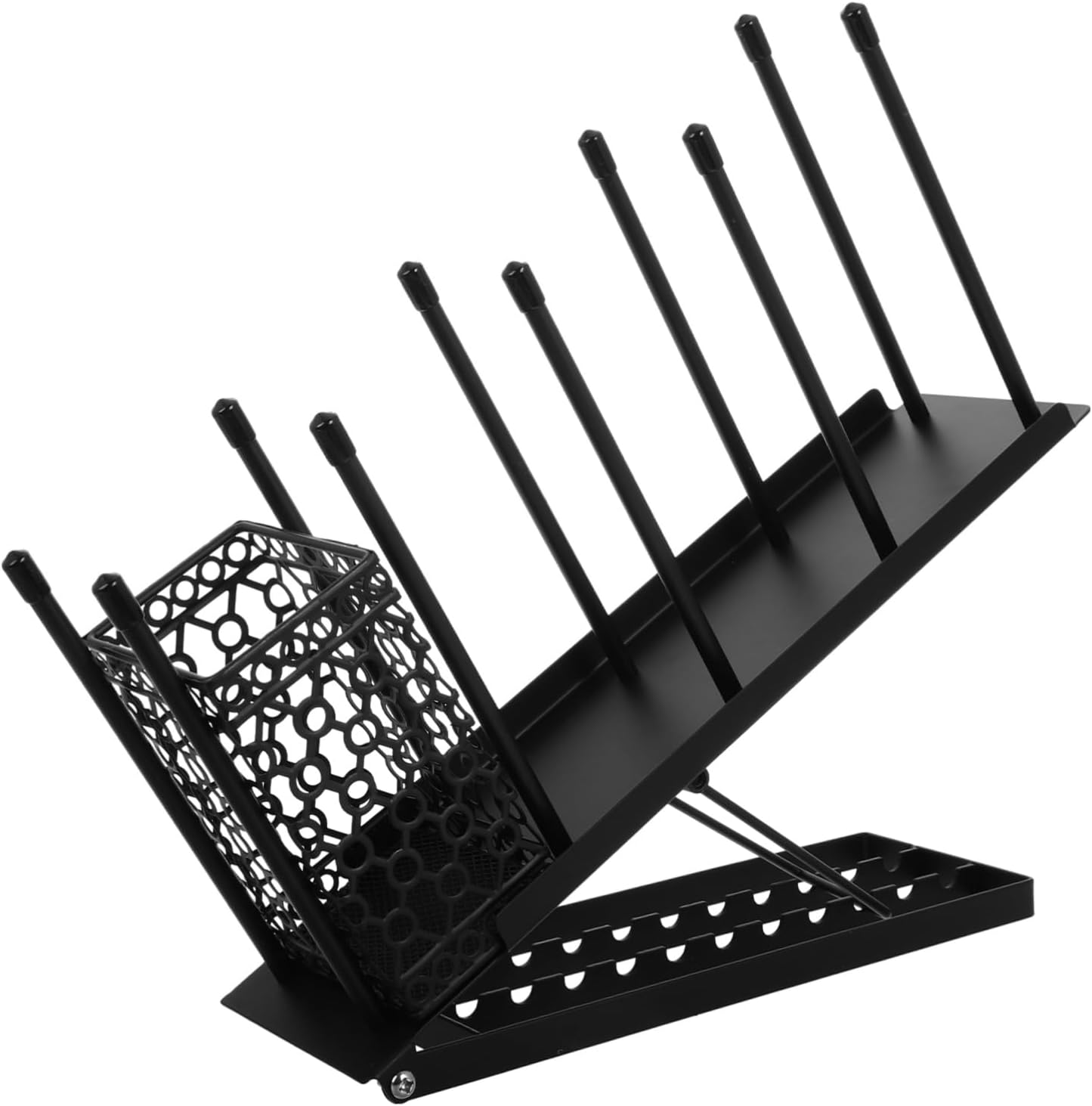 Cabilock Coffee Cup Lid Holder Organizer Compartment Section Metal Dispenser for Straws and Coffee Supplies for Bar Countertops