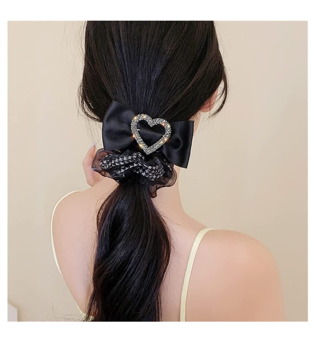 Feste Elastici Capelli Love Bow Hair Ring Mesh Rope Wild Head Jewelry Plate Accessori Per Capelli Decorazione