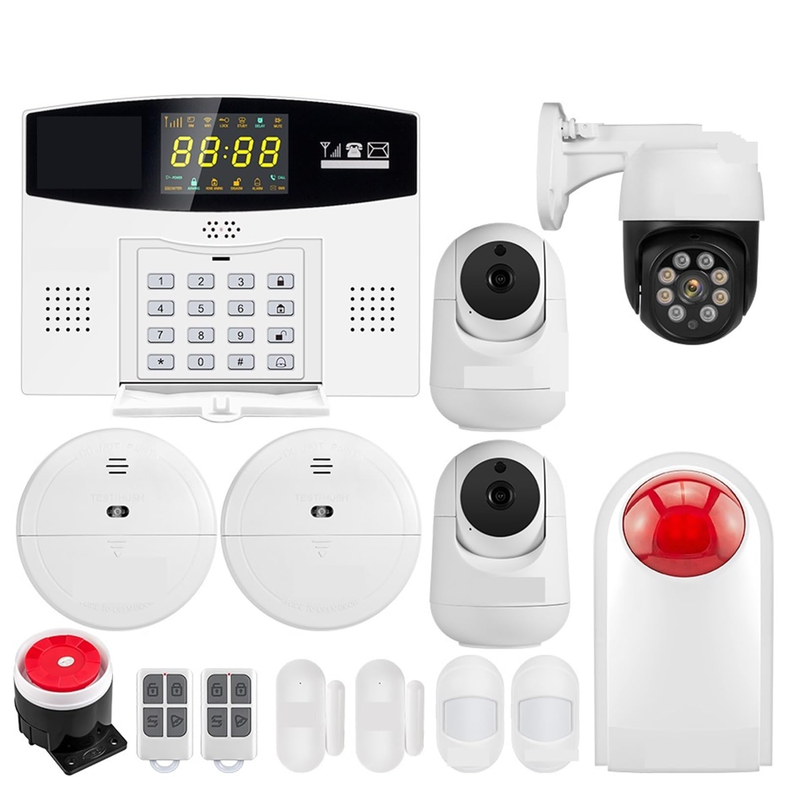 Sistema di Allarme di Sicurezza Domestica, 4G Smart System W214 Antifurto Wireless gsm Home Security Controllo Allarme Display LCD Telecamera IP