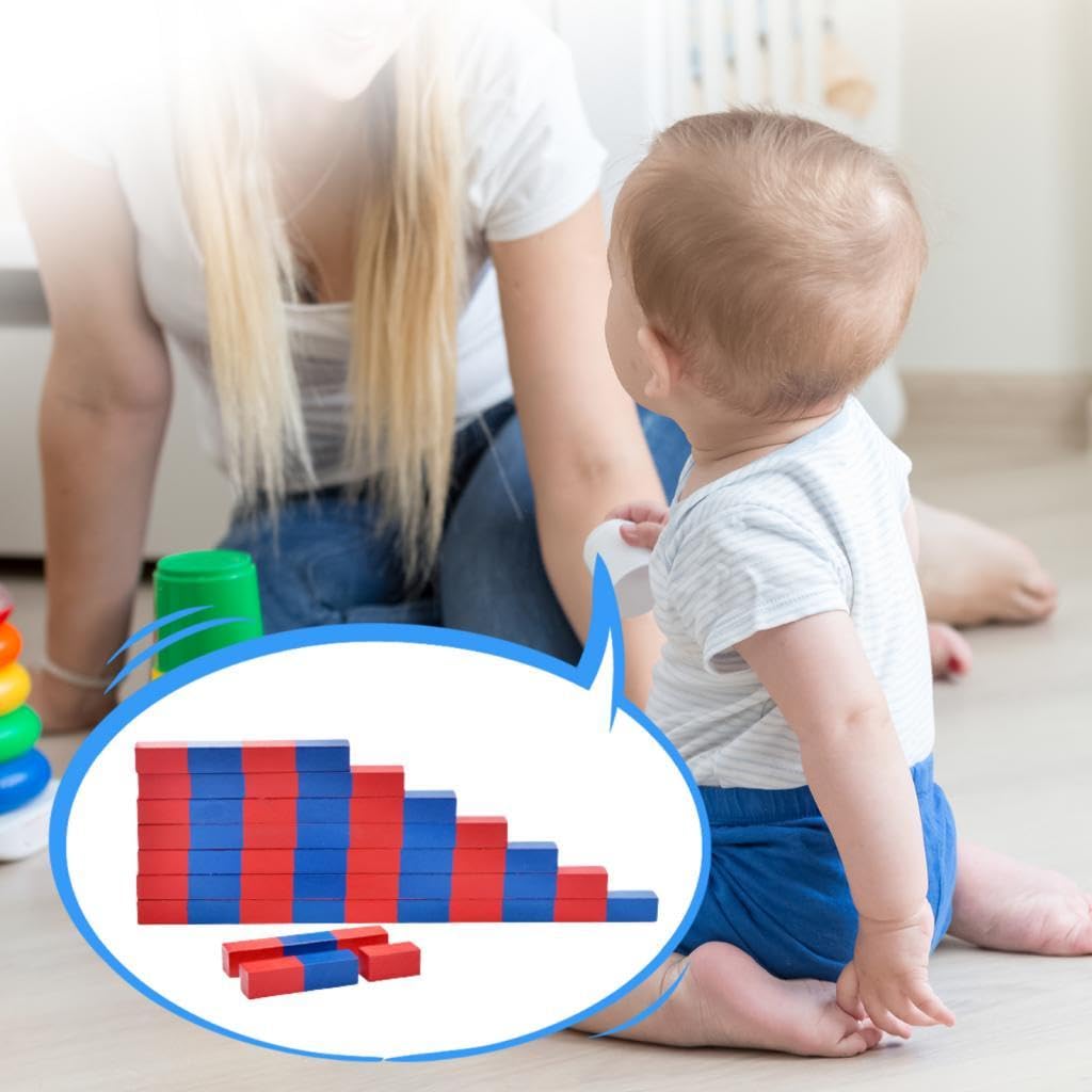 ATORSE Montessori Red Blue Number Rods Count from 1 to 10 Numerical for Holiday - Image 5 thumbnail