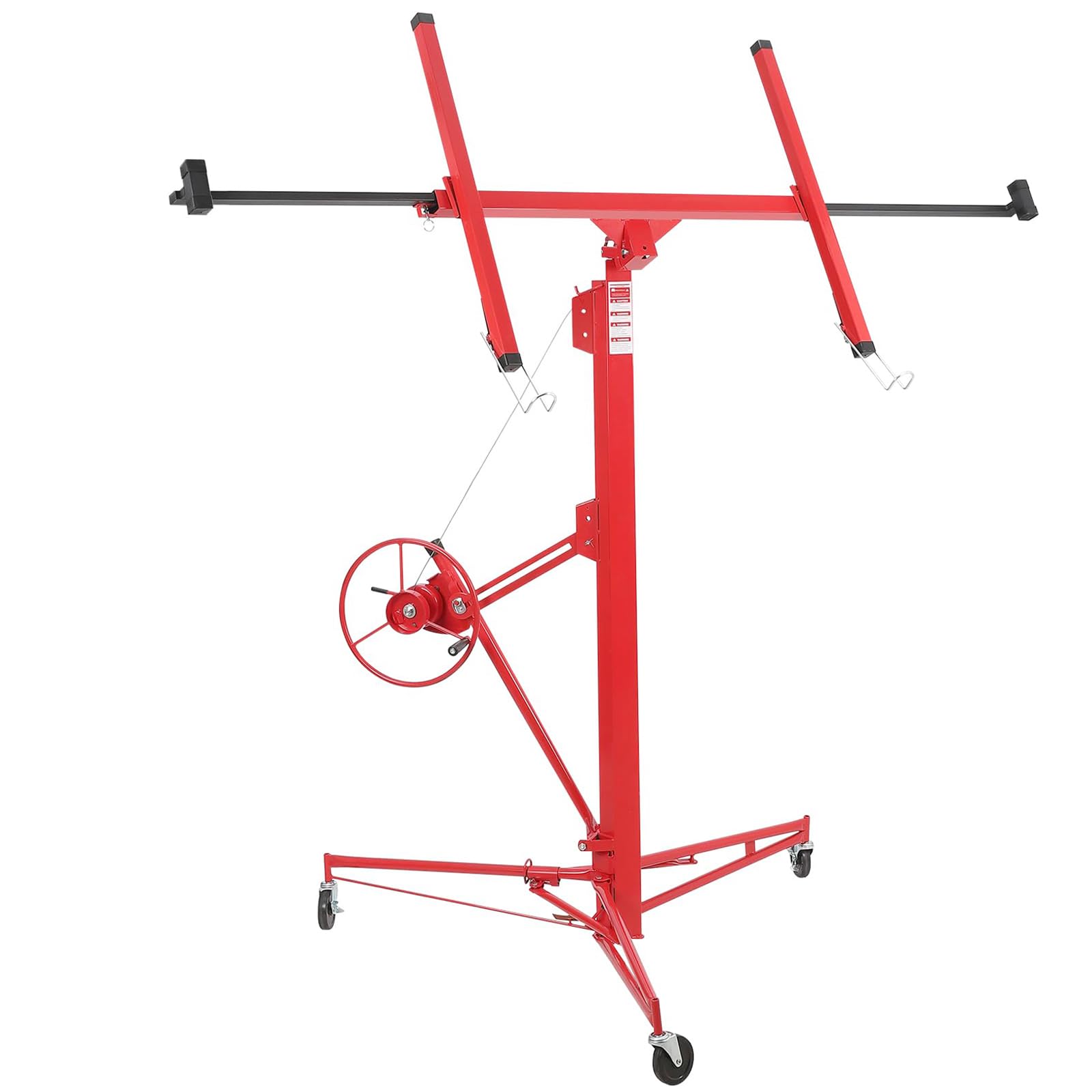 16 Ft. Drywall Lift, Drywall Rolling Lifter Panel, 150LBS Heavy Duty Sheetrock Lift, Drywall Lift Panel Hoist Jack Lifter with 360° Adjustable Telescopic Arm & 3 Lockable Wheels