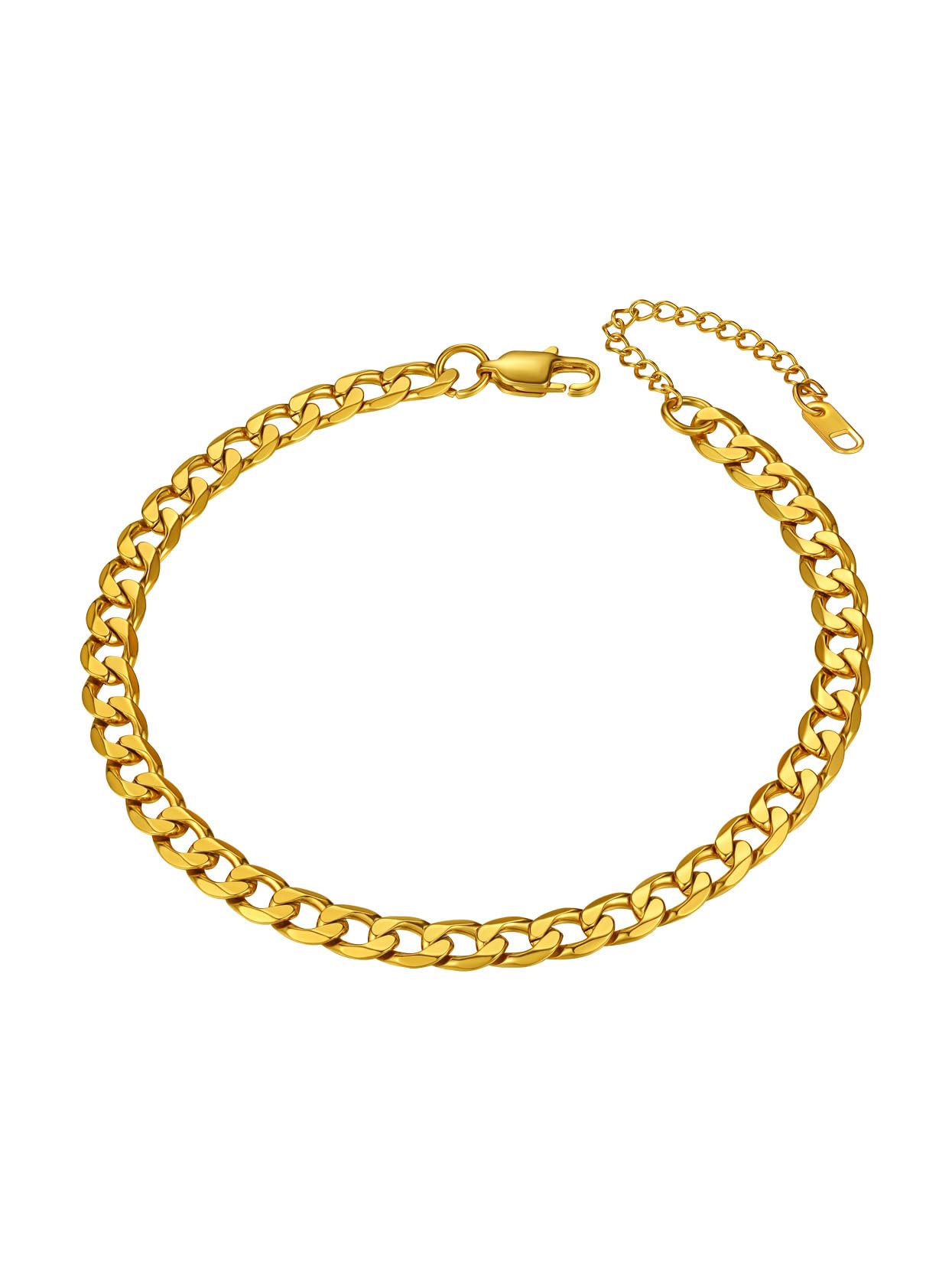 Richsteel Fußkette für damen Sommer Fußkettchen Panzerkette Figarokette Weizenkette Fußschmuck verstellbare Fußkette mit Geschenkebox