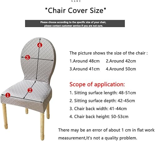 Miniatura 8 de Juego de 42 fundas para sillas de comedor con respaldo redondo, fundas para sillas de comedor sin brazos, patas de madera maciza, sillas laterales