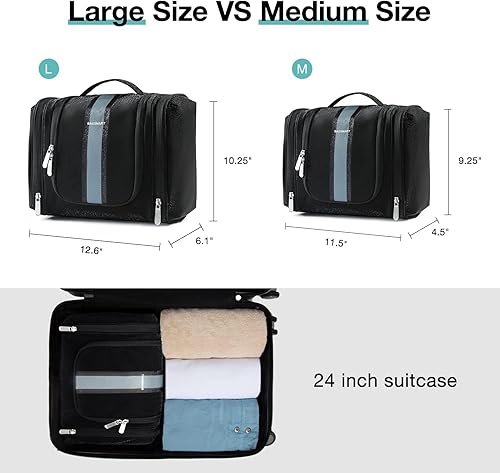 Miniatura 10 de BAGSMART - Estuche de viaje para cosméticos y artículos de aseo personal con gancho para colgar, neceser organizador de viaje para champú y otros