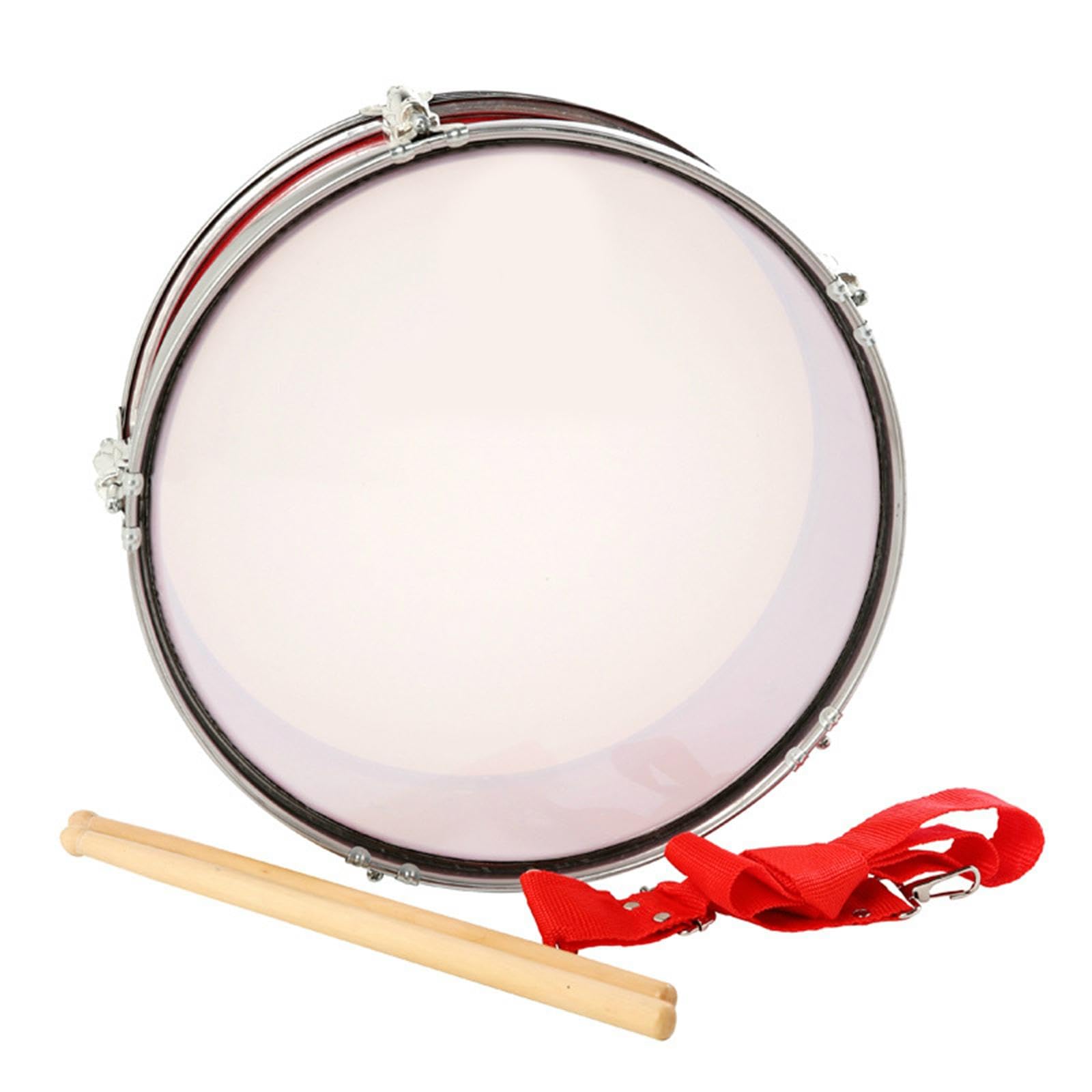 Rullante Tamburo Percussione Set Bacchette Guanti Acciaio Inossidabile Suono Pieno Resistente Adatto per Bambini Adulti Lezioni di Musica Pratica, Rosso Giallo