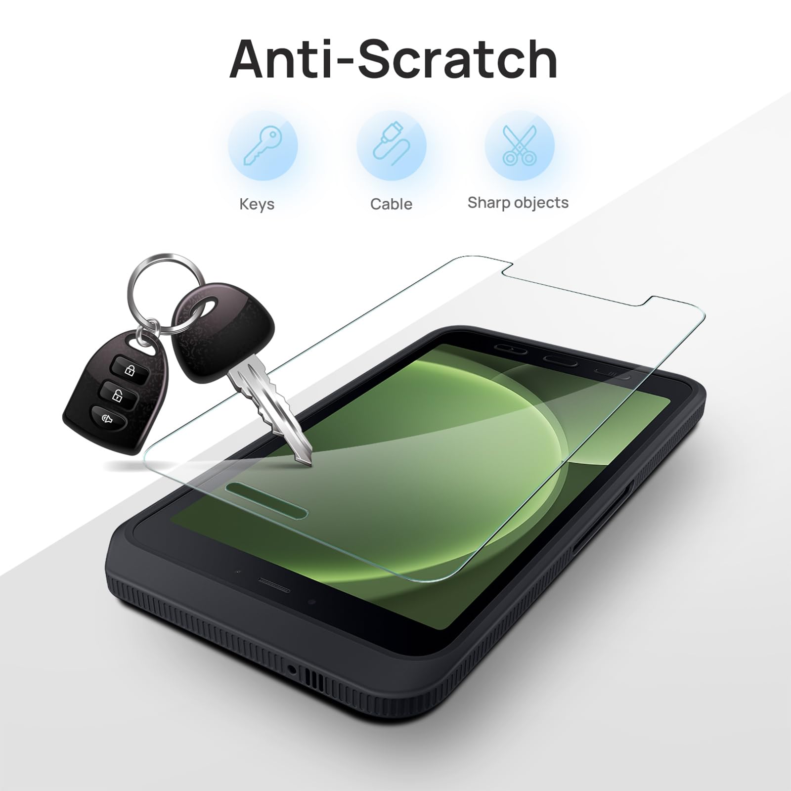 Gerutek 2 Stück Panzer Schutz Glas für Samsung Galaxy Tab Active 5 /Active 3 8 Zoll 2024/2020, 9H Härte Anti-Kratze Schutzfolie, HD-Klar Anti-Bläschen Schutzglas Displayfolie für Tab Active 5/Active 3