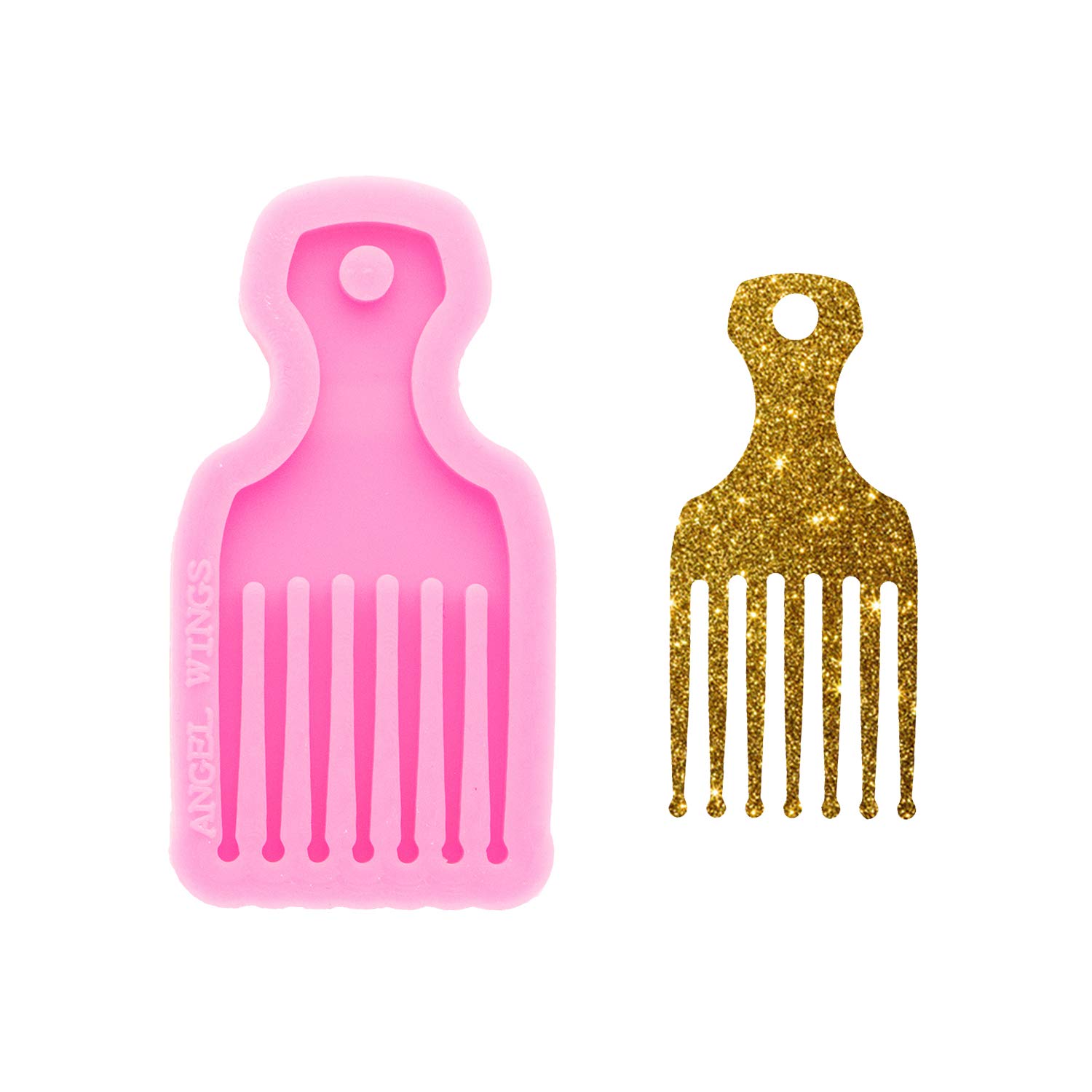 Shiny Glossy Comb Making Silicone Molds Keychain Epoxy Resin Mold Polymer Clay Mold Keychain Resin Casting Molds DIY Jewellery Making Craft