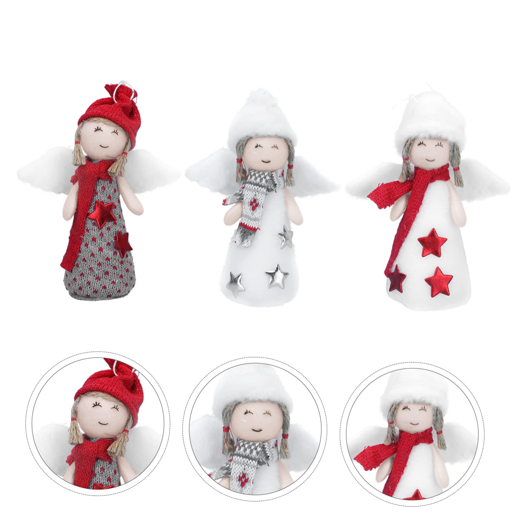Cabilock 6 Juegos Decoración Navideña Arboles De Navidad Decoraciones Colgantes Navideños Muñecos Navideños Ornamento De La Escena del Festival Decoración Colgante De Ángel 3 Piezas * 6