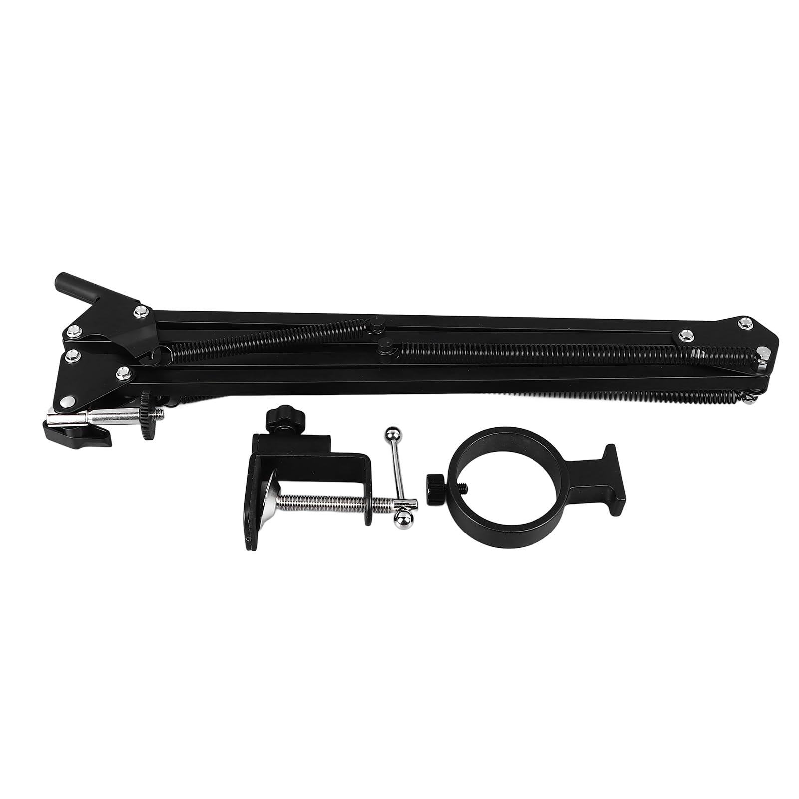 Supporto per Braccio per Microscopio, Supporto per Microscopio Monoculare Pieghevole per Obiettivo 40 mm di Diametro, Braccio Regolabile a 360 Gradi e Set di Anelli per Lenti 42 mm