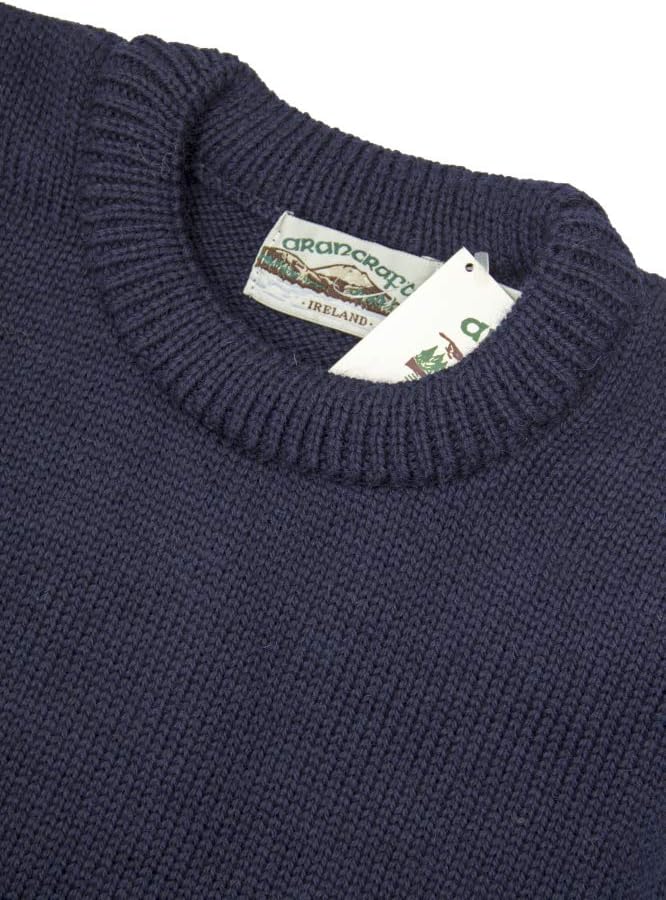 Aran Crafts Plain Crew Neck Sweater (100% Wool) - Image 6