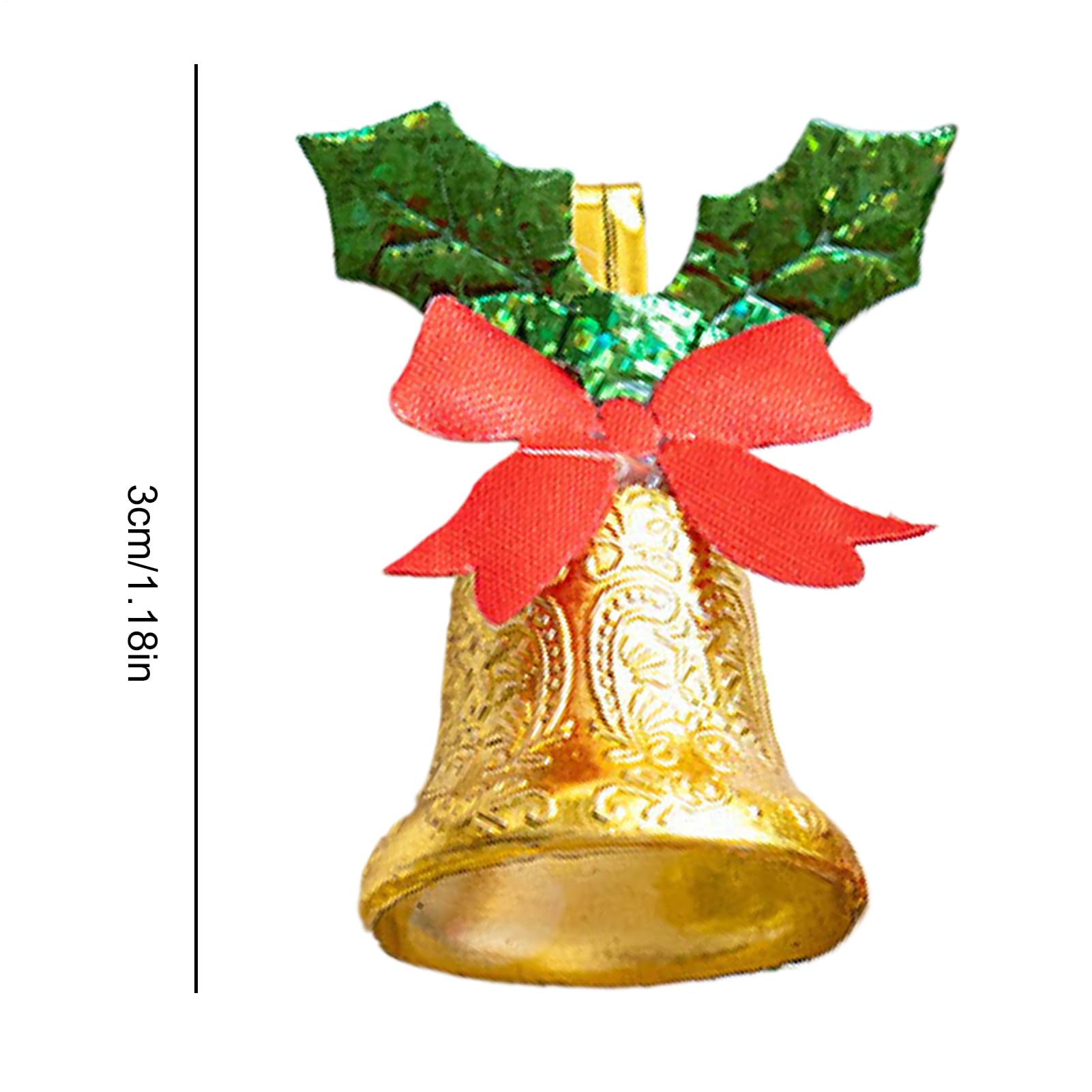 Addobbi a Campana di Natale Piccole Decorazioni in Metallo con Fiocchi