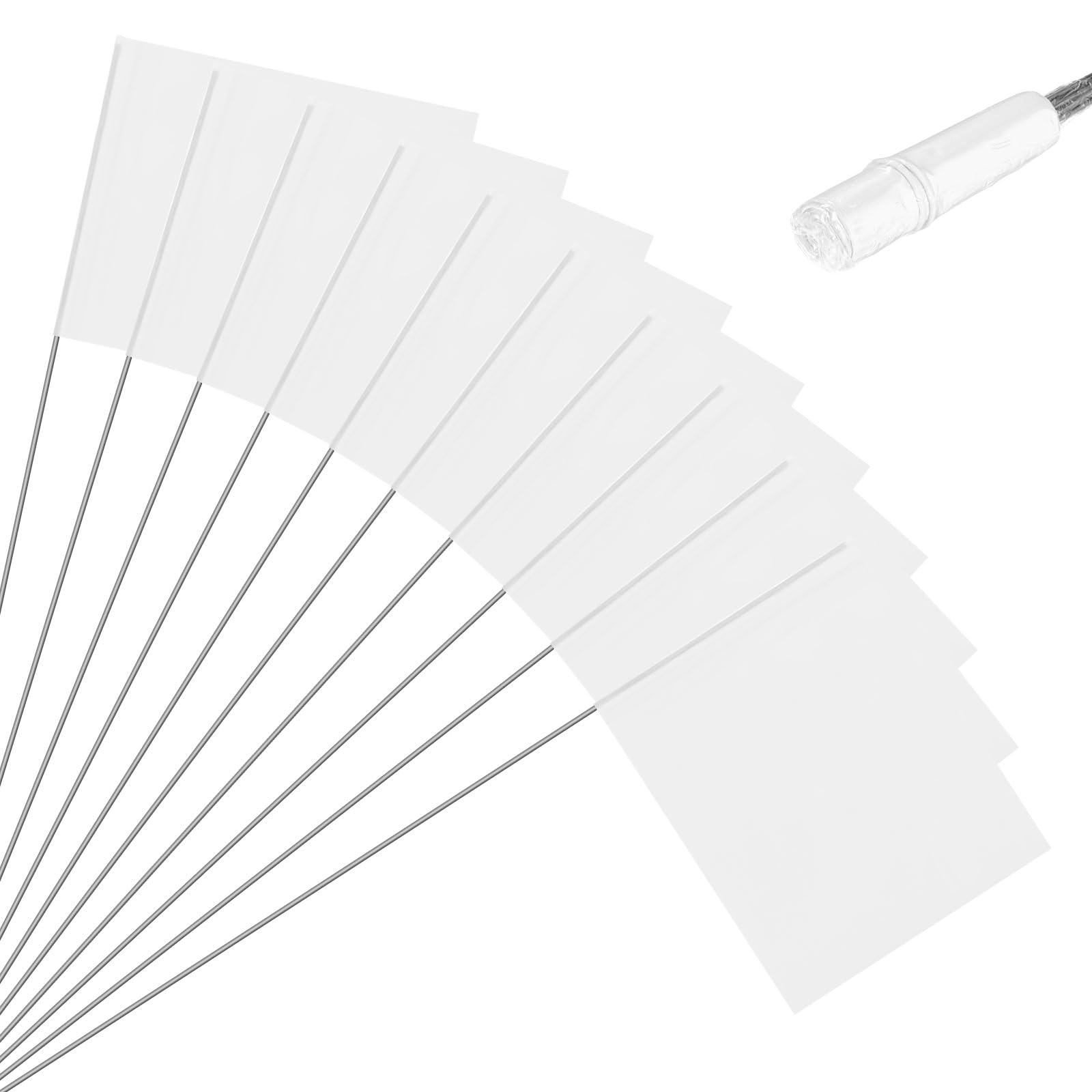 M METERXITY 10-Pack Blank Marking Flags Waterproof 15x5.1x4 Inch, White