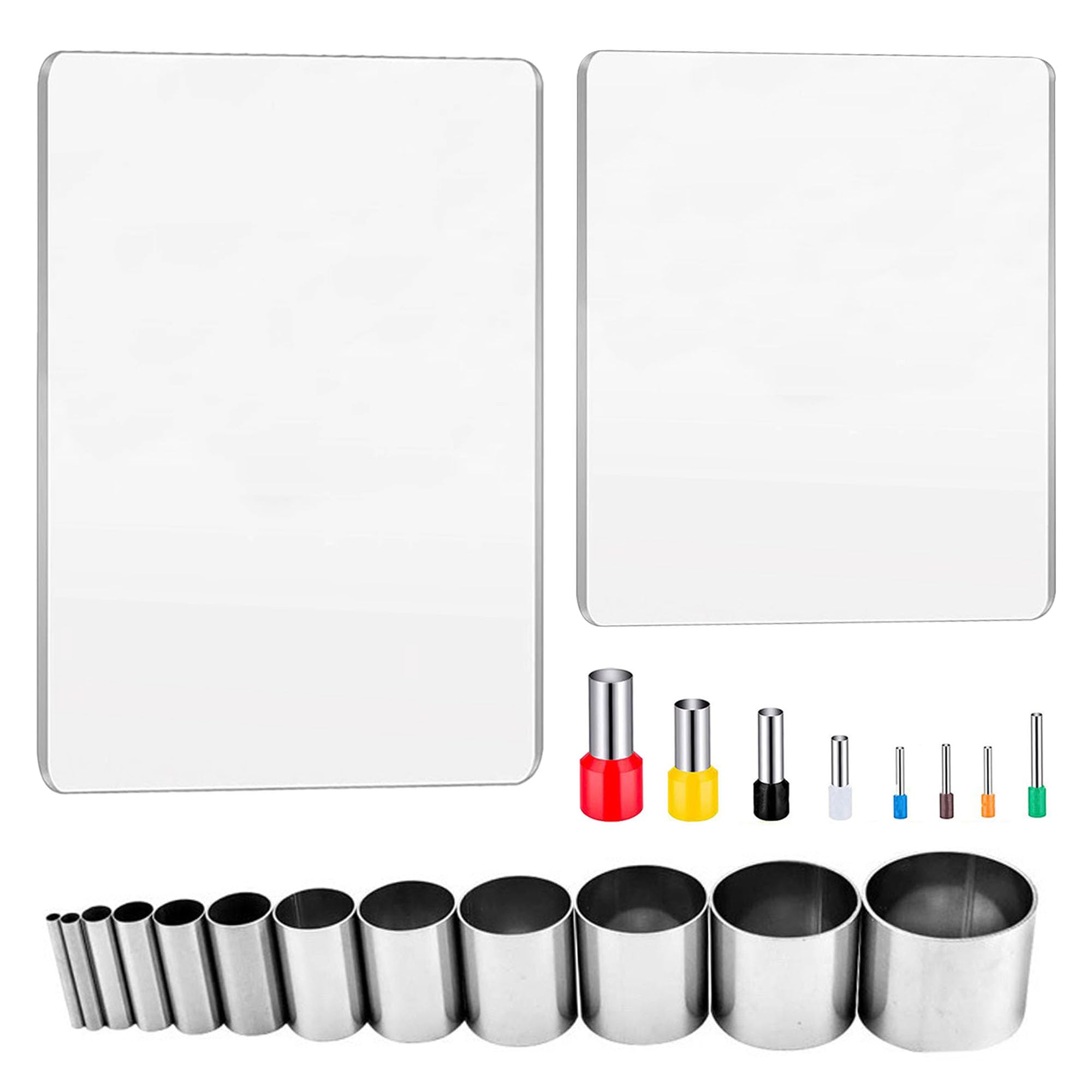 JMZLLRX Polymer Clay Tools, Acrylic Clay Roller, Acrylic Sheet, Rotary Cutting Mat, Round Polymer Clay Cutters with Clay Slicer Blade for Pottery and Sculpture, 22 PCS