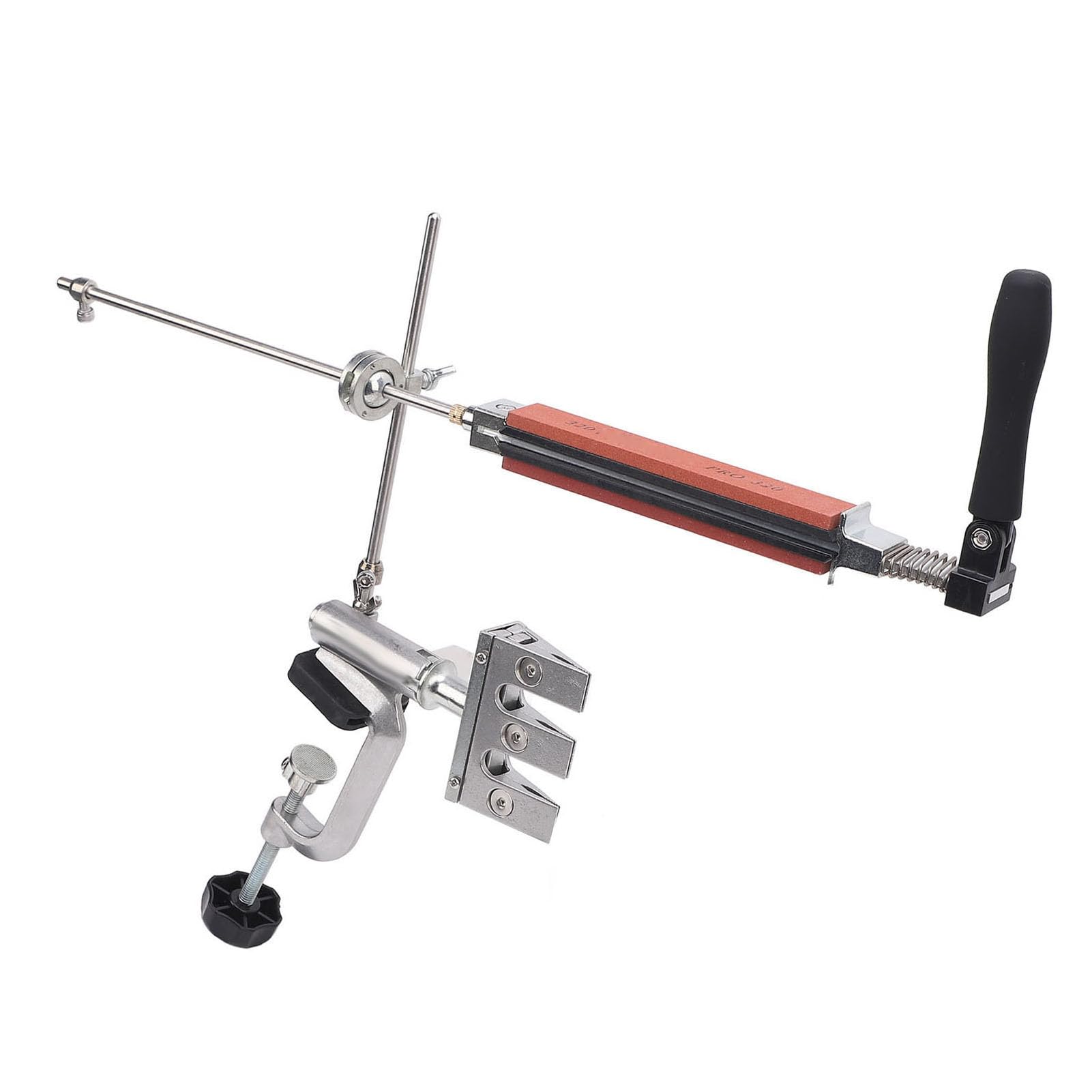 Kit per Affilare 6 Coltelli per Pietra Affilatore Reversibile a 360° con Corpo in Alluminio Pressofuso e Bloccaggio Rapido per Coltelli da Chef da Cucina