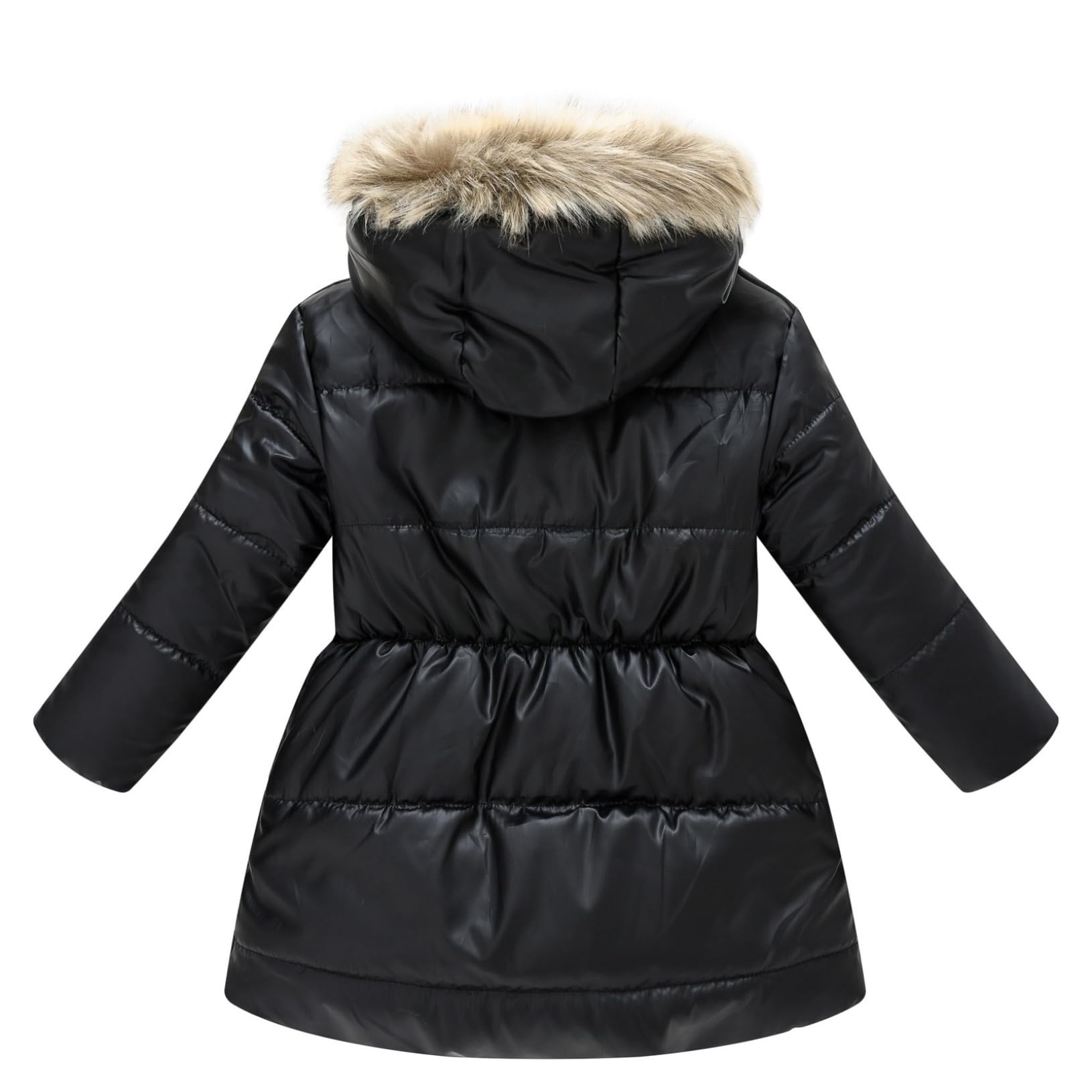 Freebily Chaqueta Plumífero para Niña Abrigo de Plumas con Cremallera y Capucha de Pelos Invierno Caliente Acolchada Largo Abrigo de Grueso Cálida 3-12 Años