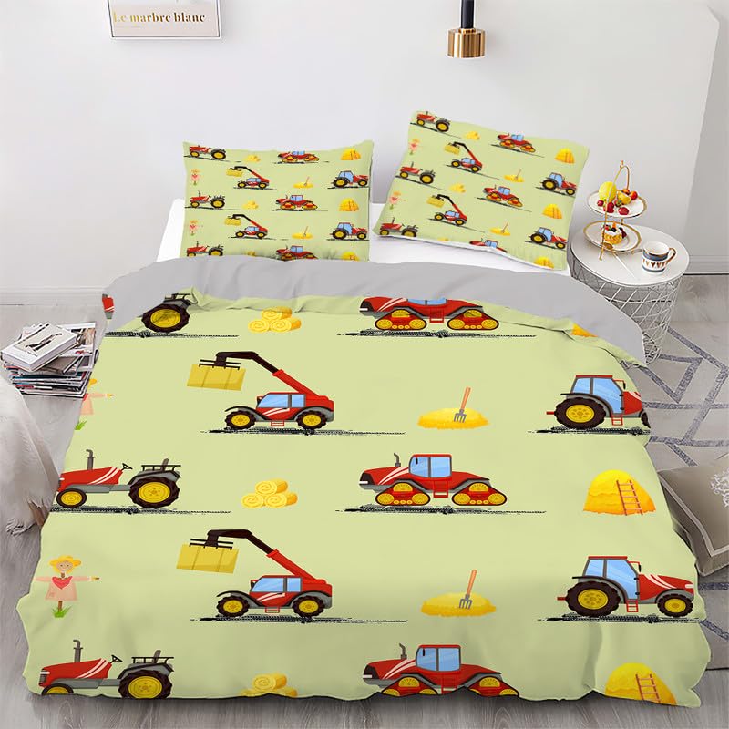 Funda nórdica para regalos de cumpleaños infantiles con diseño de camiones de ingeniería