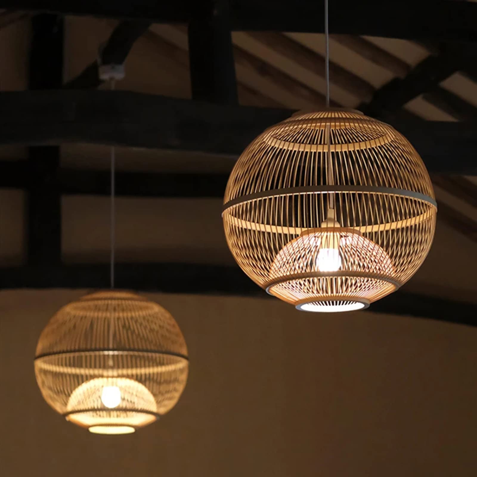 Buy Hand Woven Bamboo Pendant Light, Arturesthome Natural Rattan Basket