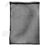 Champion Sports Mesh Sports Equipment Bag- Black, 12' x 18'- Multipurpose, Nylon Drawstring Bag w/...
