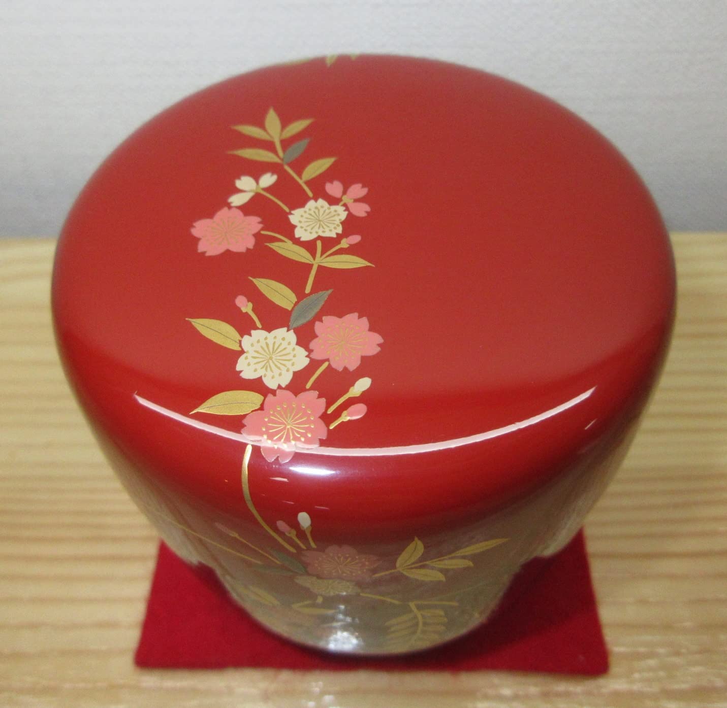 Amazon｜【逢絢亭】茶道具 棗 大棗 山中塗 春野蒔絵 螺鈿入り 螺鈿細工 