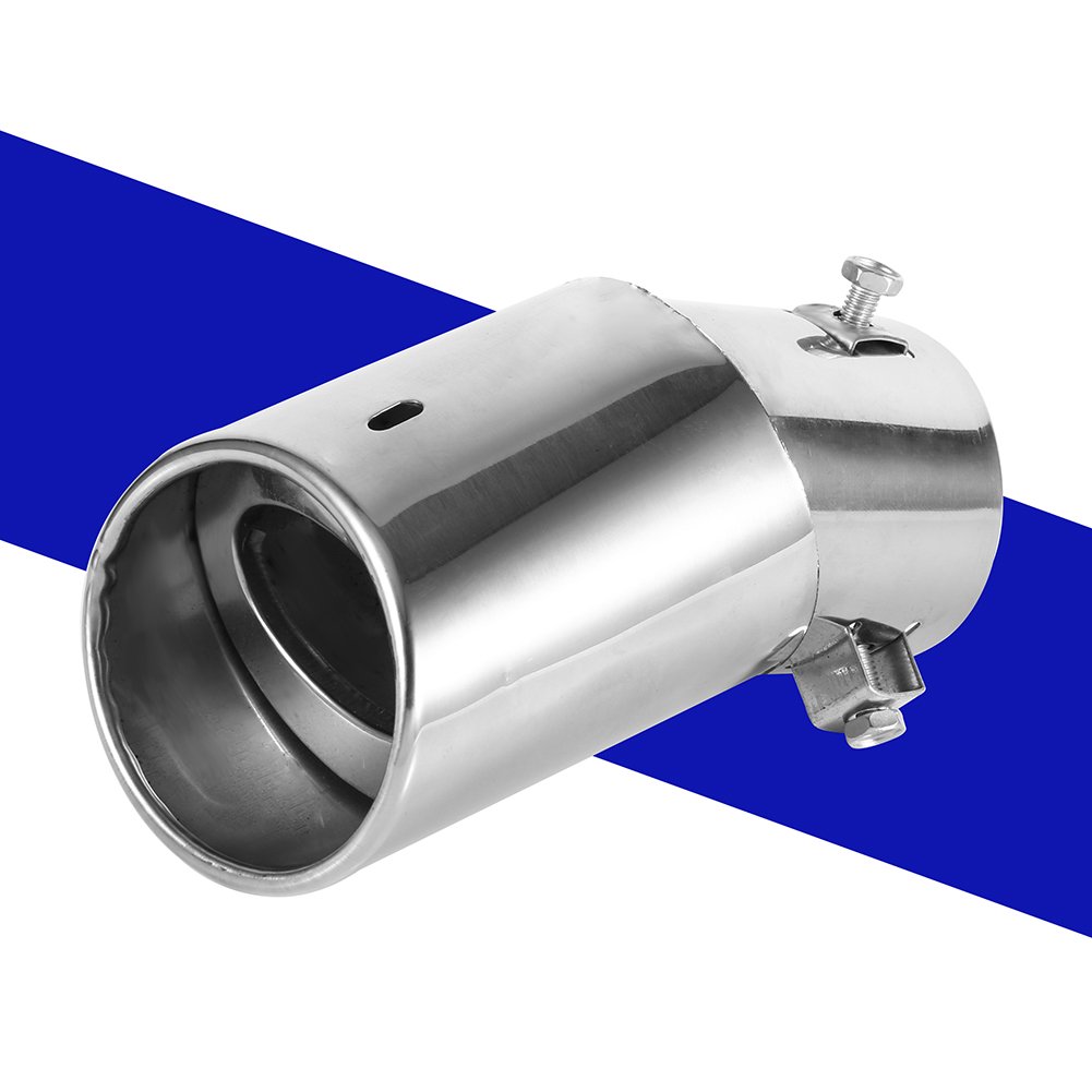 Keenso Auspuff Endrohr Edelstahl - 55x62x160mm Doppelrohr Universal