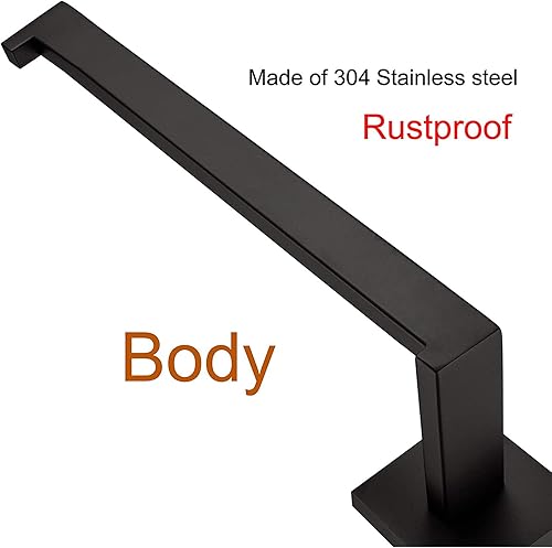 Miniatura 5 de Nolimas Toallero de baño negro mate, barra individual, anillo de toalla clásico montado en la pared SUS304, toallero de baño de acero inoxidable,