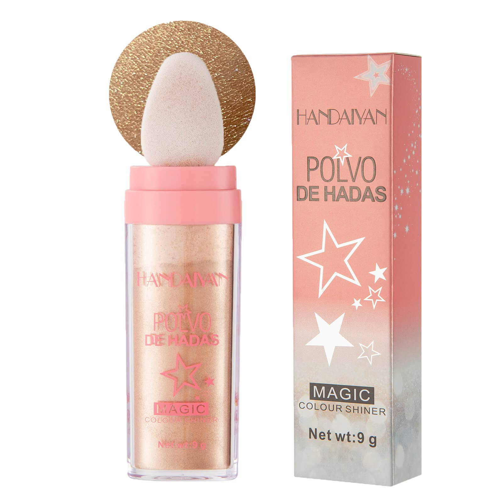 Body Glitter Powder, Polvo De Hadas Shimmer Face Highlighter Powder, Bright High Gloss Fairy Glitter Sparkle Patting Loose Powder Makeup for Hair Body Blusher,03 Golden Brown