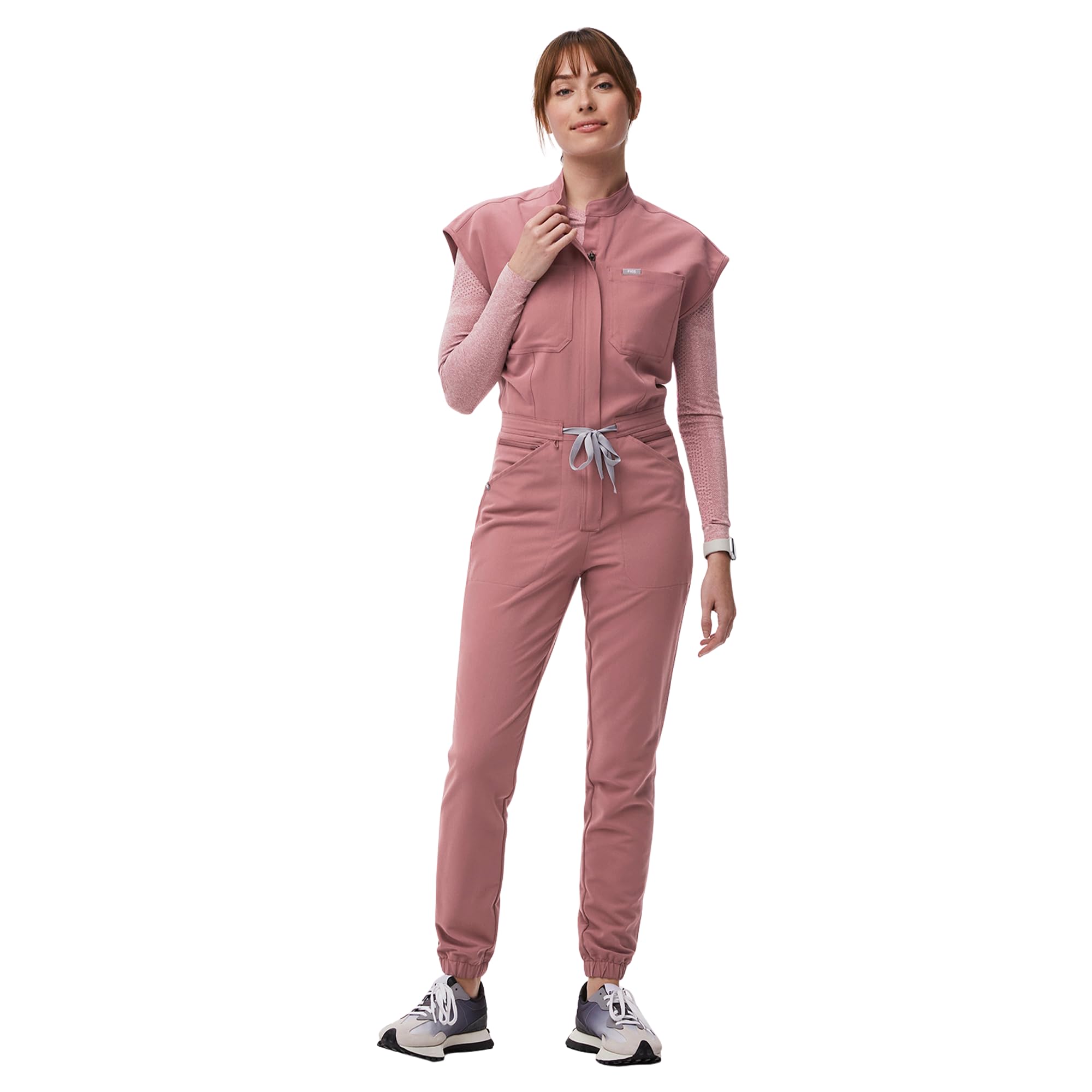 FIGS Rafaela Cargo ScrubJumpsuit for Women — Comfortable Fit One-Piece Jogger Scrub Set, High Rise Waistband, 9 Pockets