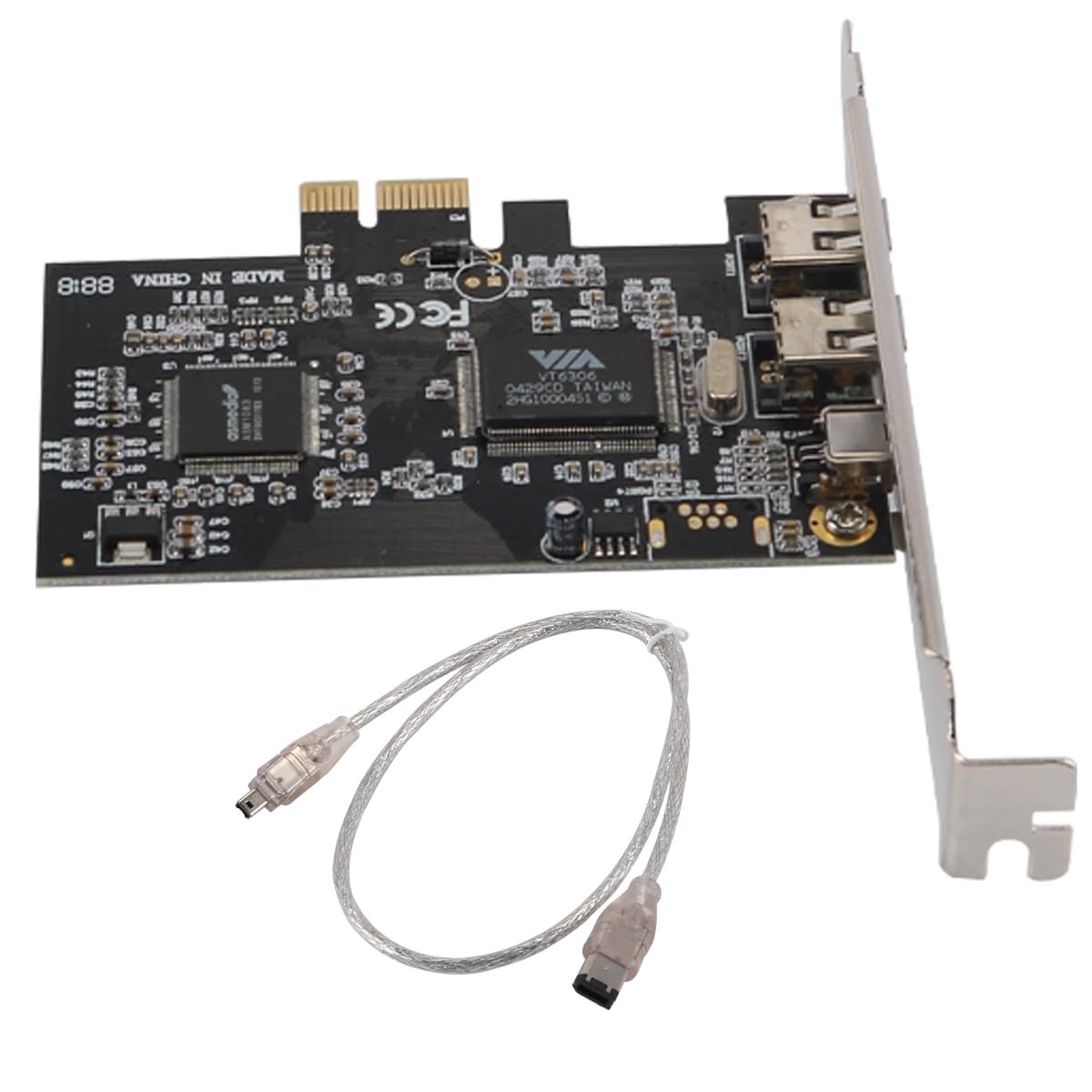Gorise Tarjeta controladora PCI-E PCI Express FireWire 1394a IEEE 1394 de 2,5 Gbps con Cable FireWire, Tarjeta de Captura de imágenes HD de Escritorio de 800 Mbps para transmisión