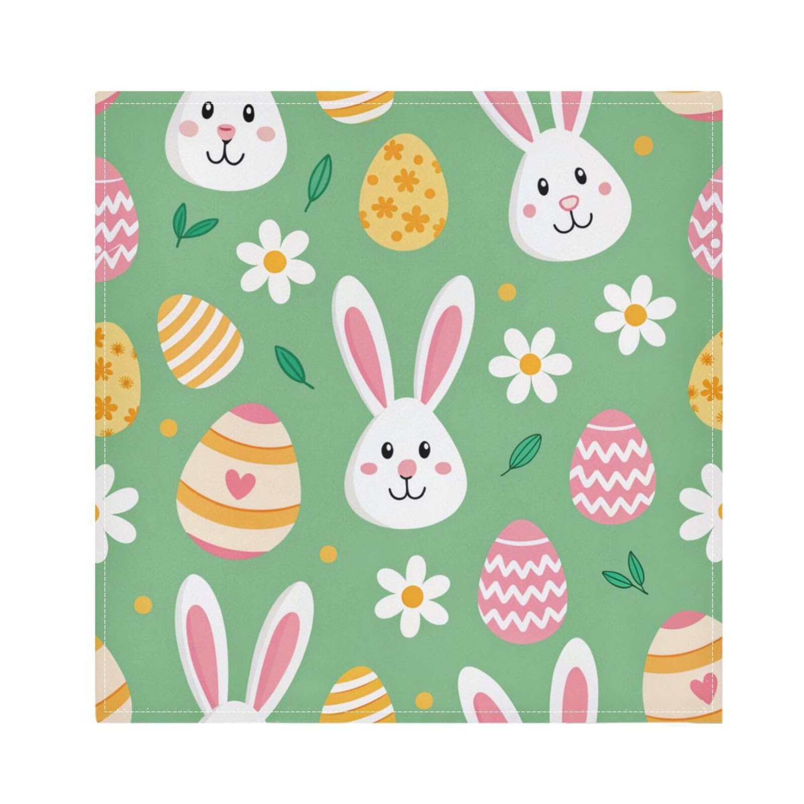 Ttgoth Easter Bunny Cloth Napkin Set of 6 Washable & Reusable Dinner Napkins for Dining Table, Banquets, Wedding, Party, 50x50 cm